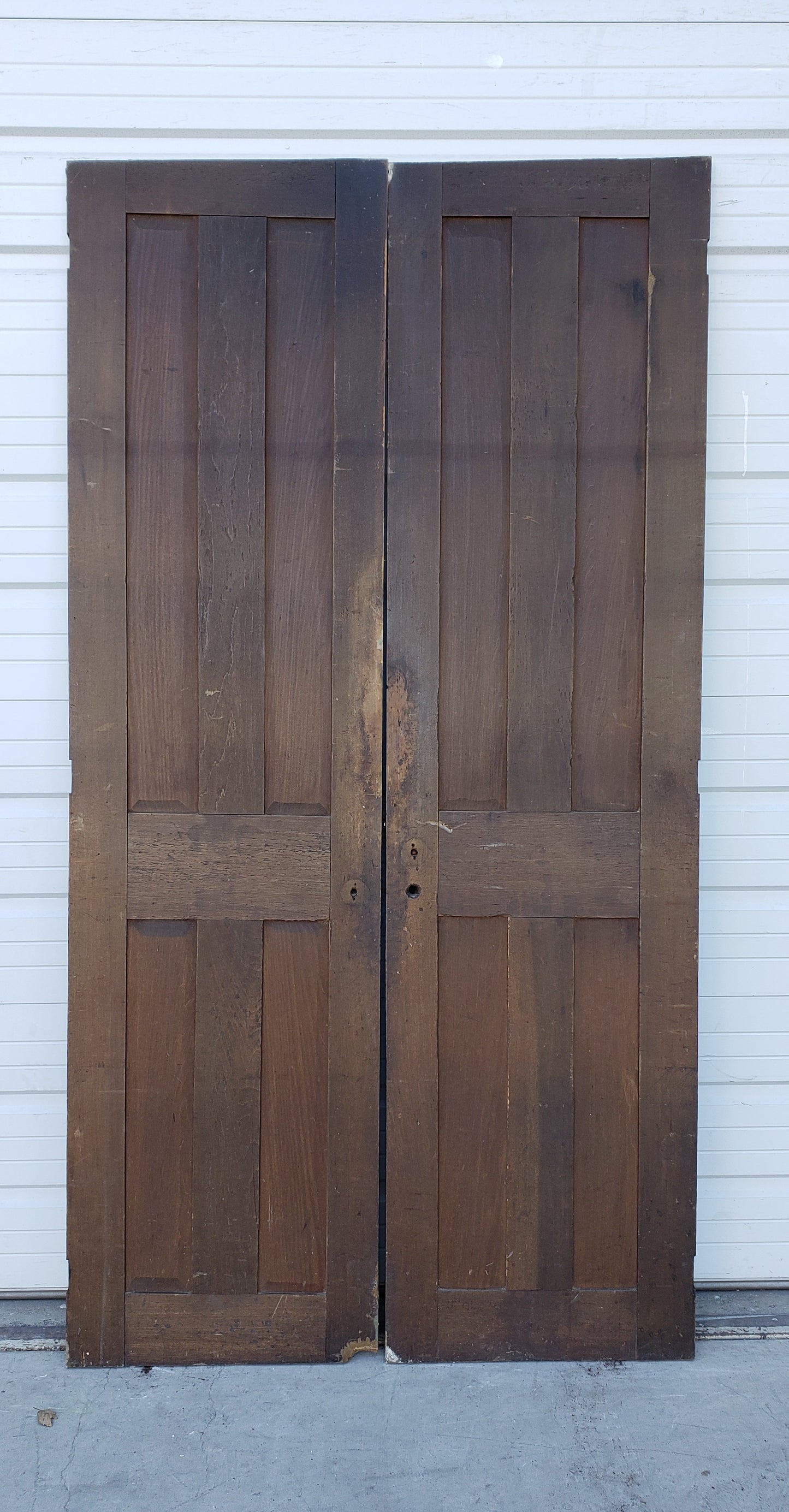 Pair of 4 Panel Solid Wood Antique Doors