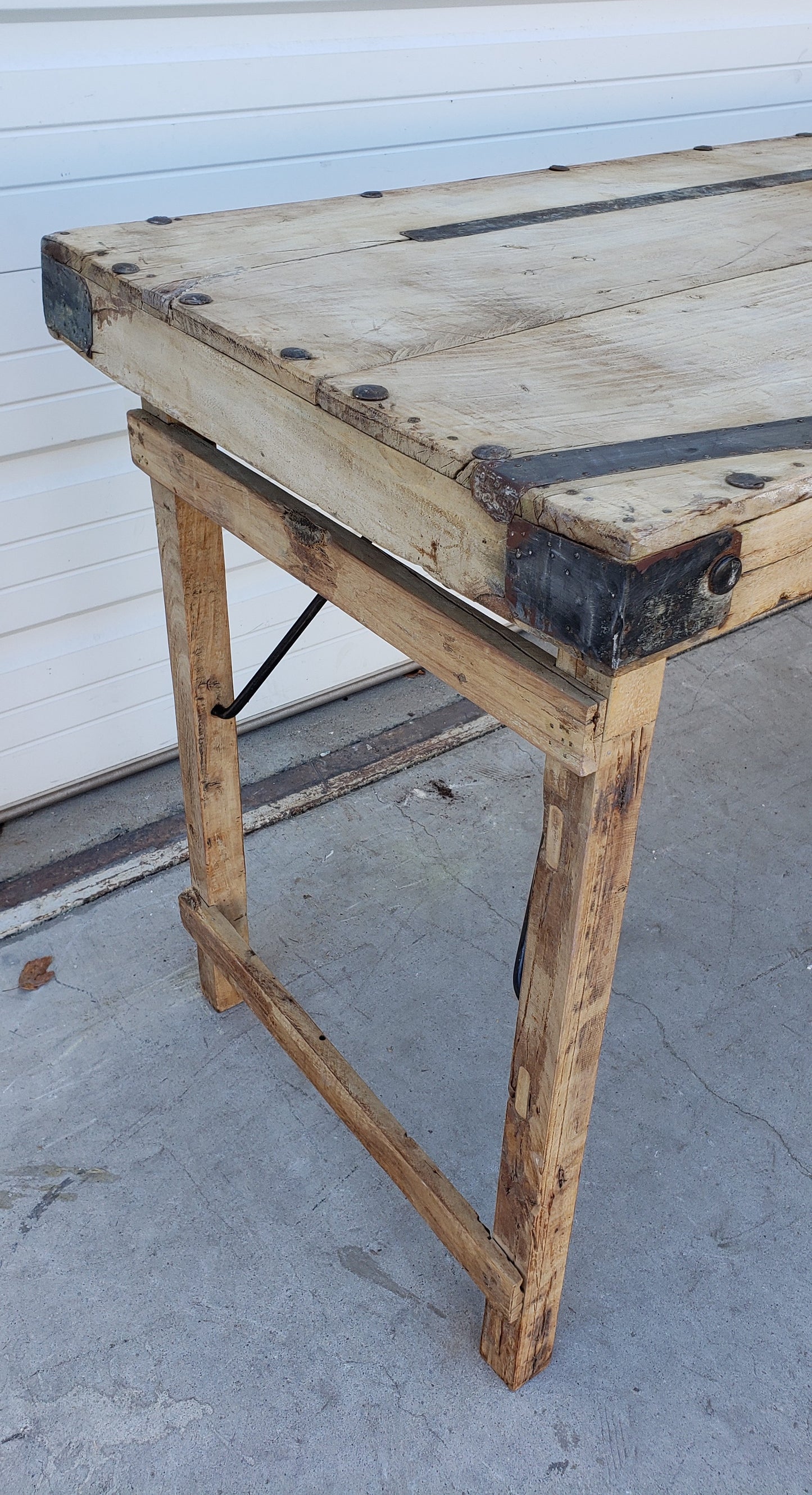 Stripped Wood Folding Table