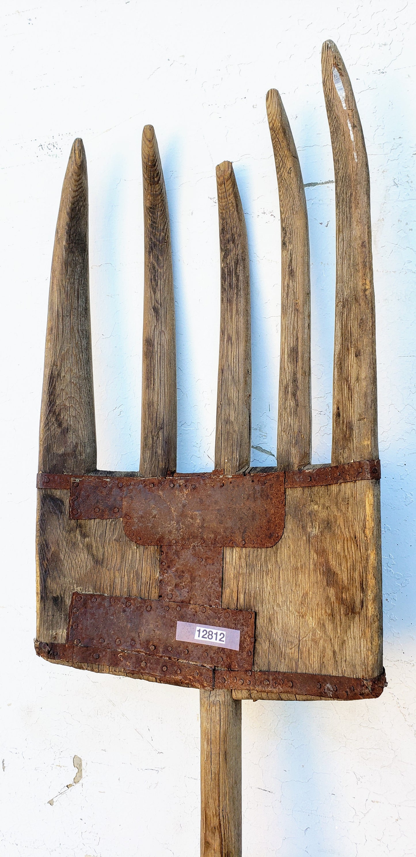 Large Decorative Wooden Hay Fork