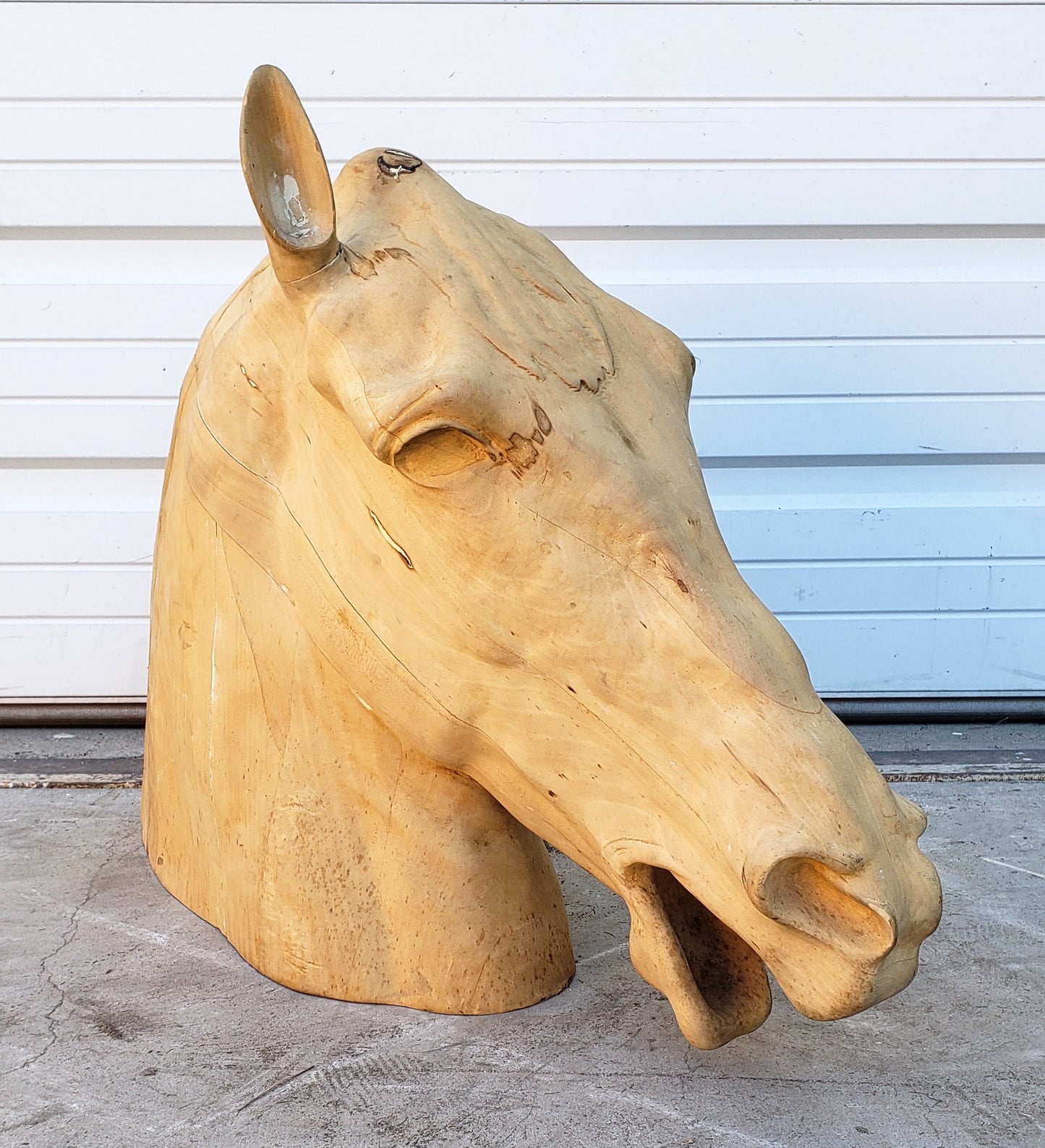 Carved Wood Equestrian Horse Head