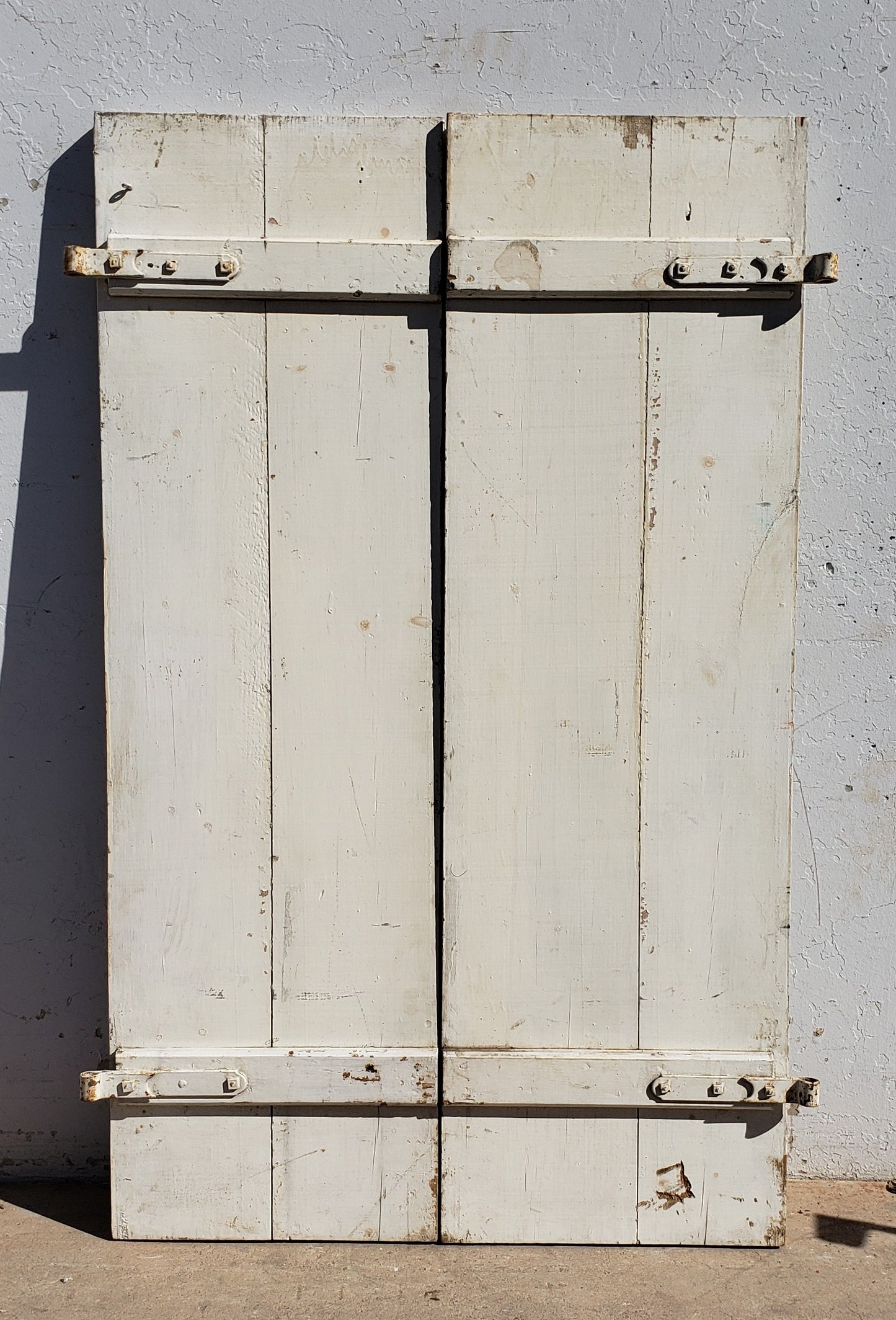 Pair of Solid White Wood Shutters