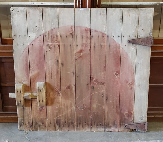Wood Gate with Red Circle