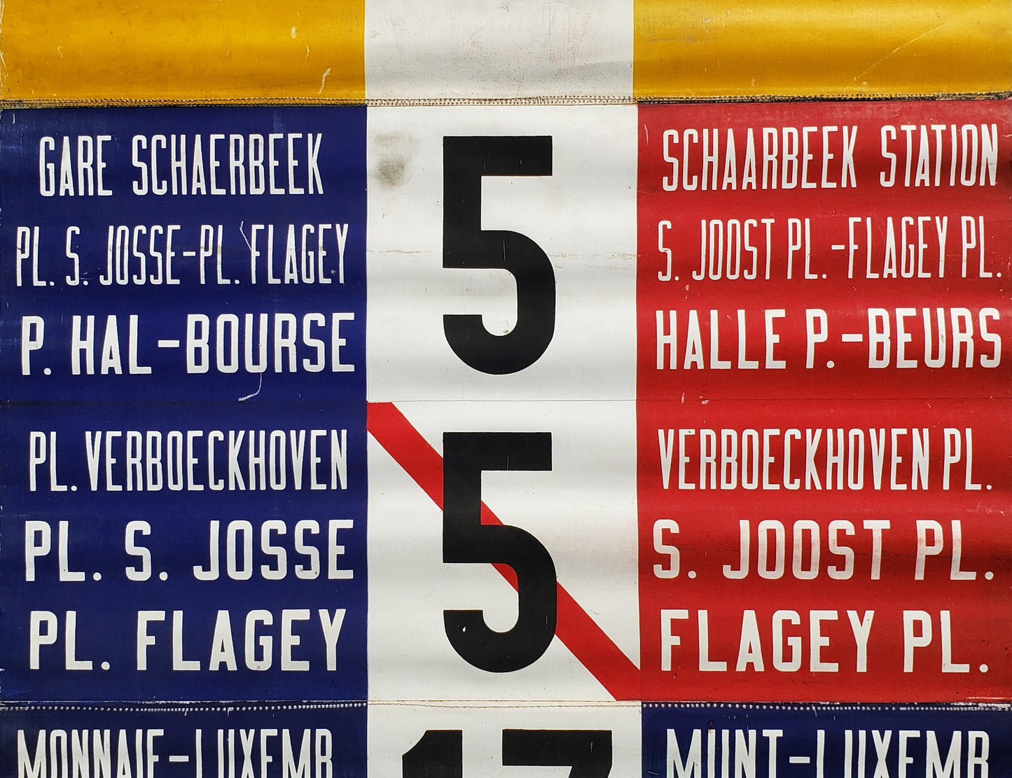 Vintage Dutch Bus Roll Sign