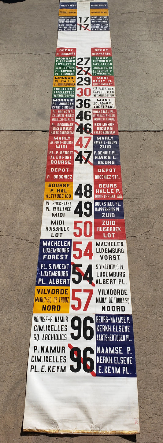 Vintage Dutch Bus Roll Sign