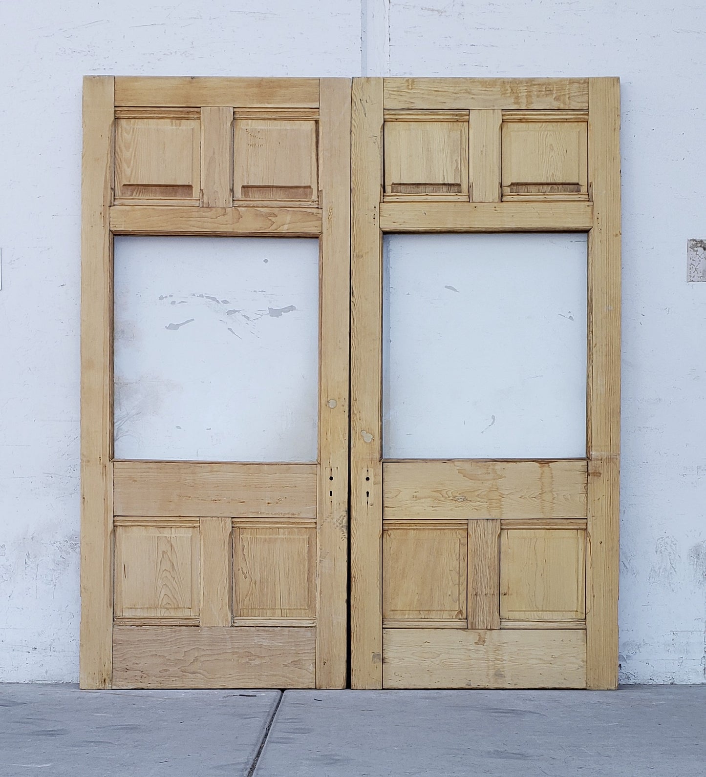 Pair of Large Antique Single Lite Doors