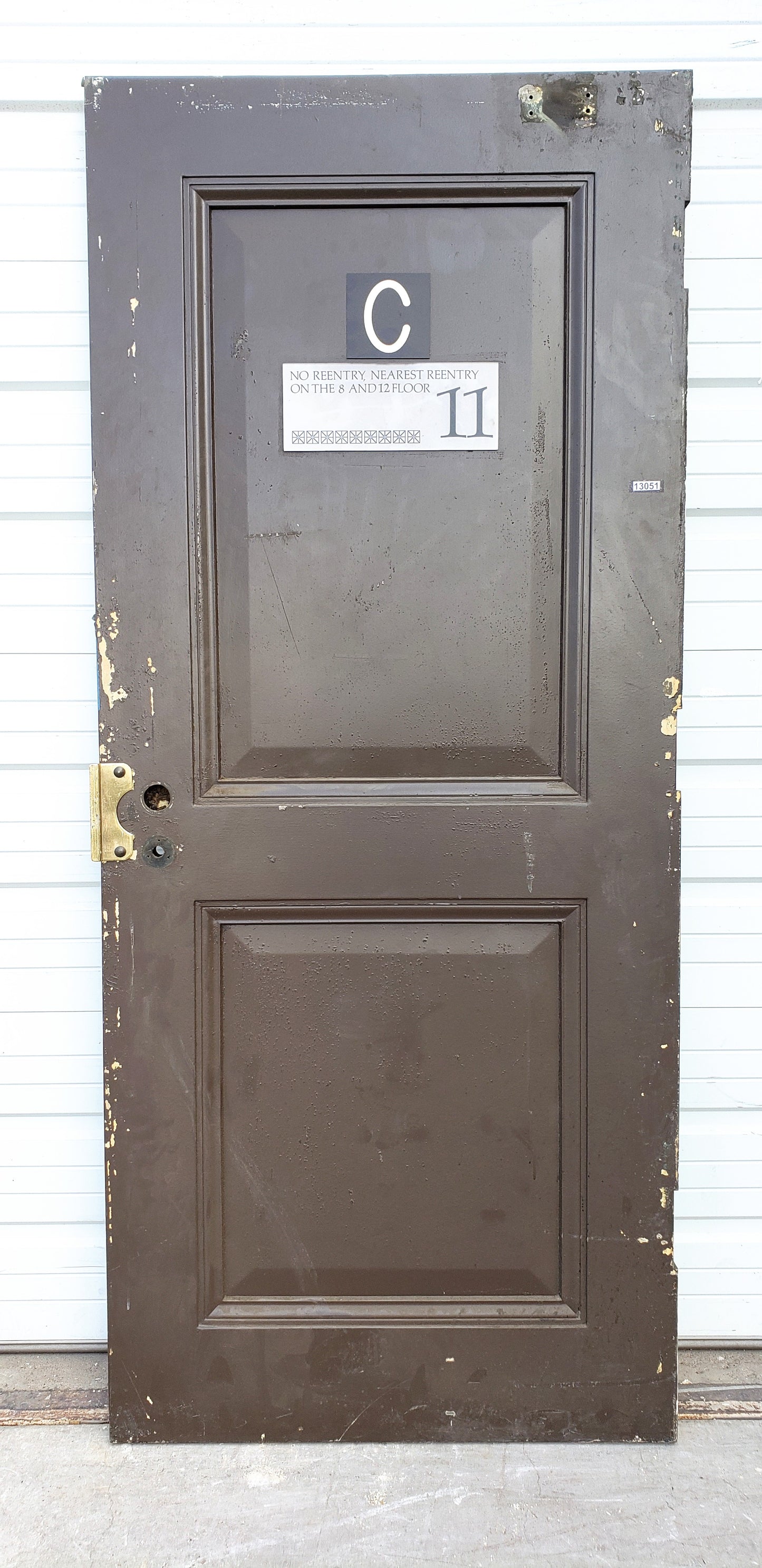 Reclaimed Single Metal 2 Panel Fire Door