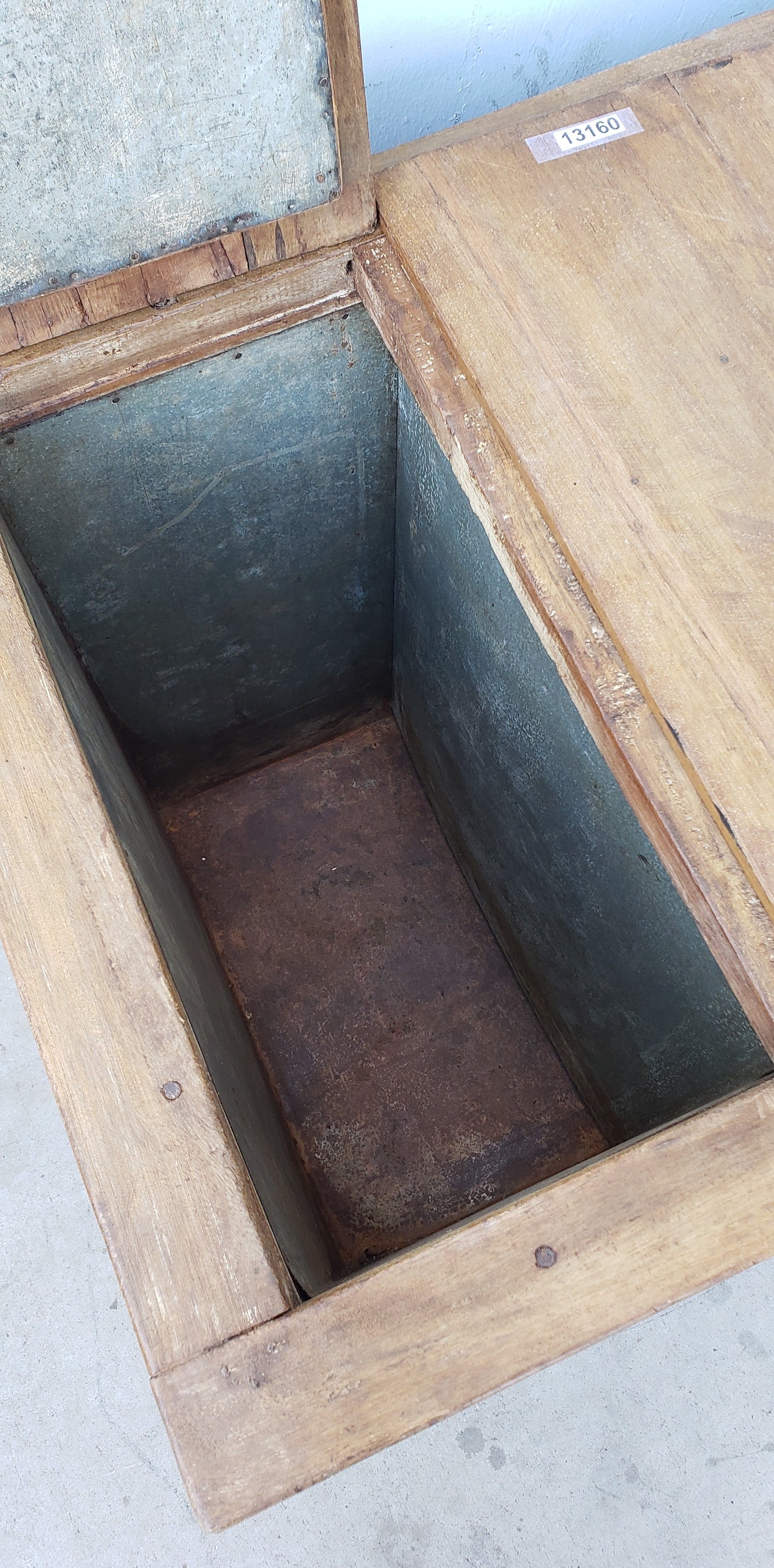 Metal Crate With wood Top