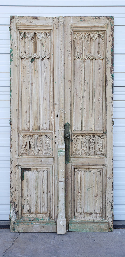 Pair of Wood Carved Antique Doors