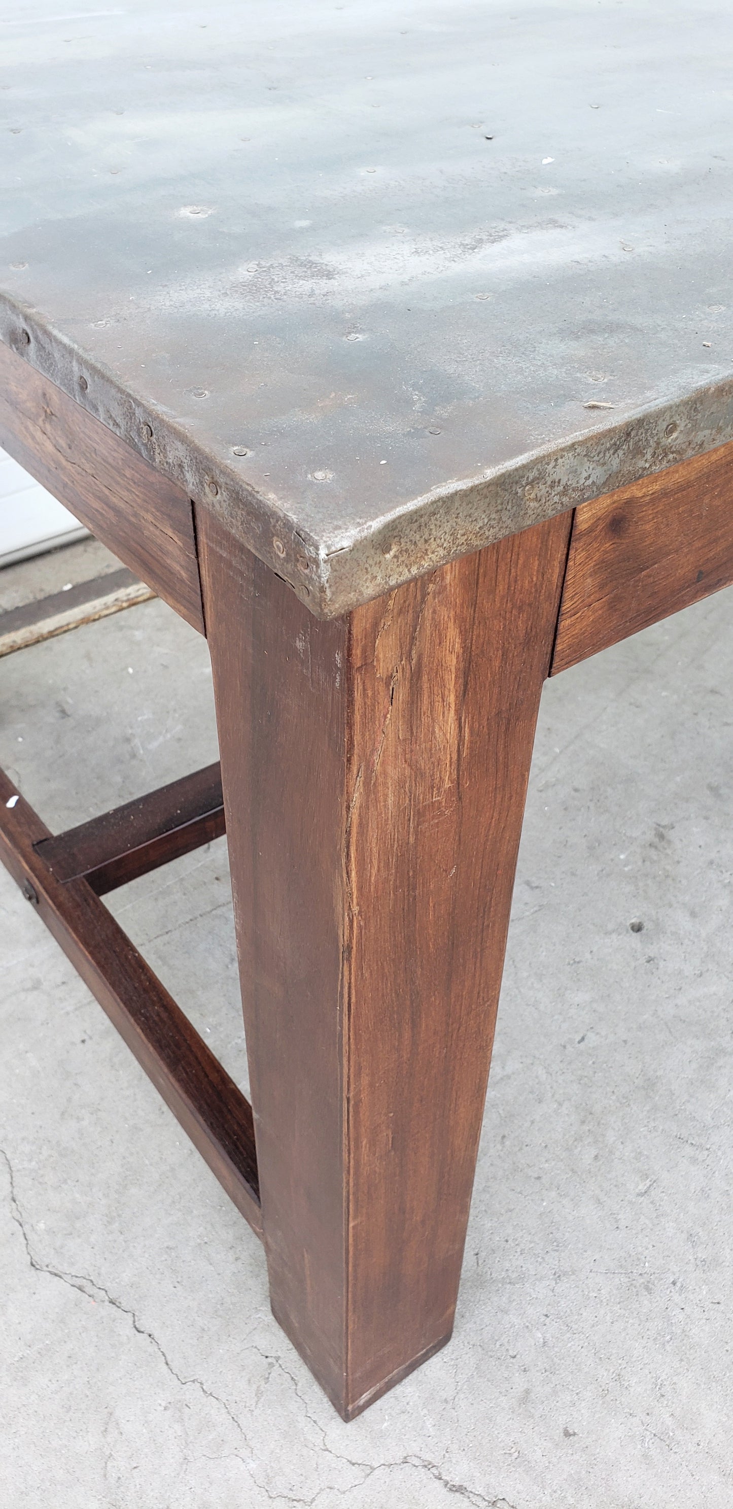 Wood Table with Iron Top