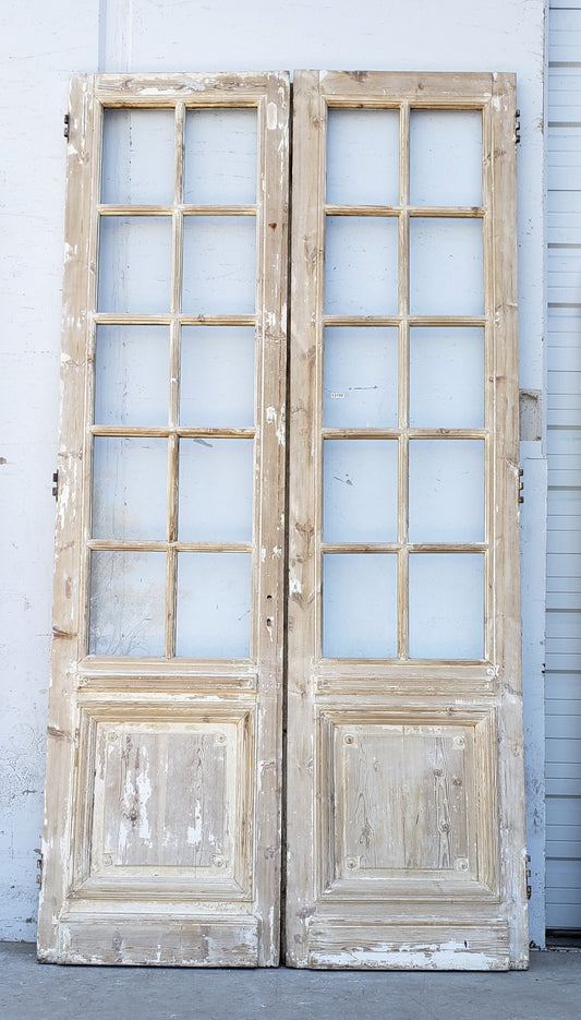 Pair of Painted Wood 10 Lite Doors