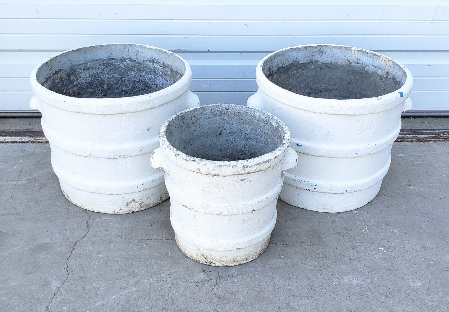 Set of 3 Round Willy Guhl Planter with Handles