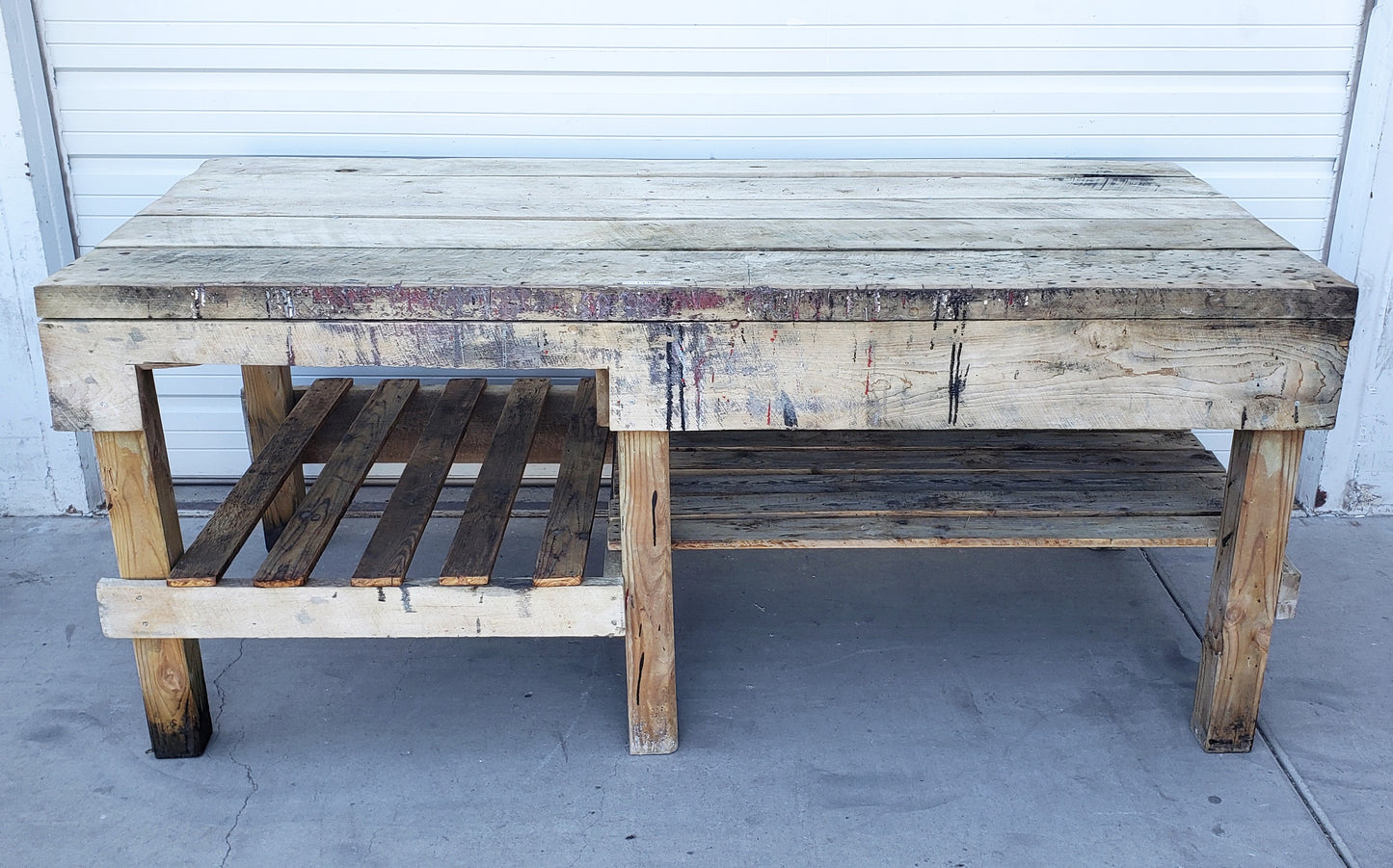 Stripped Oak Work Table