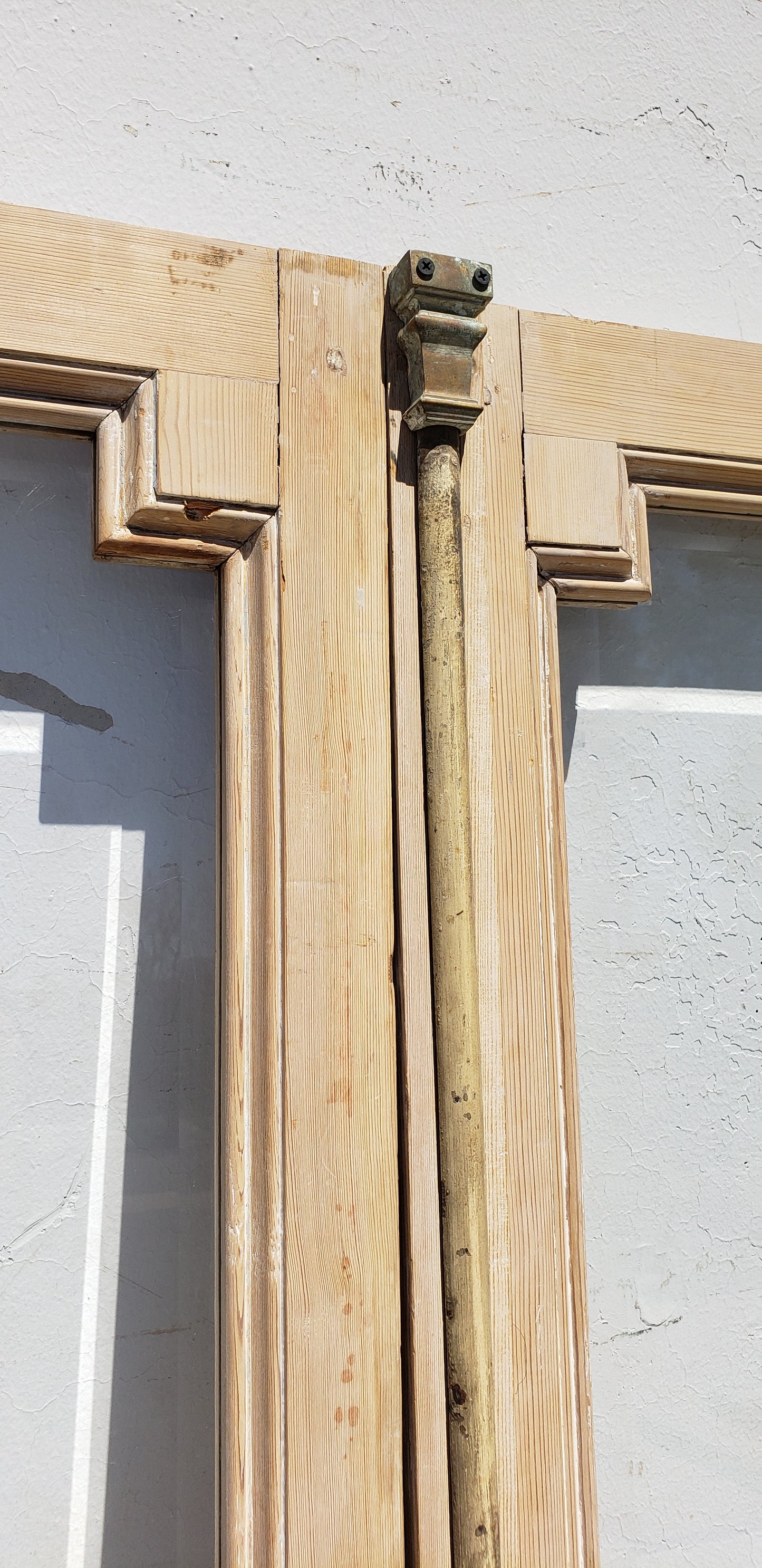 Pair of Antique Rectangle Natural Wood Windows