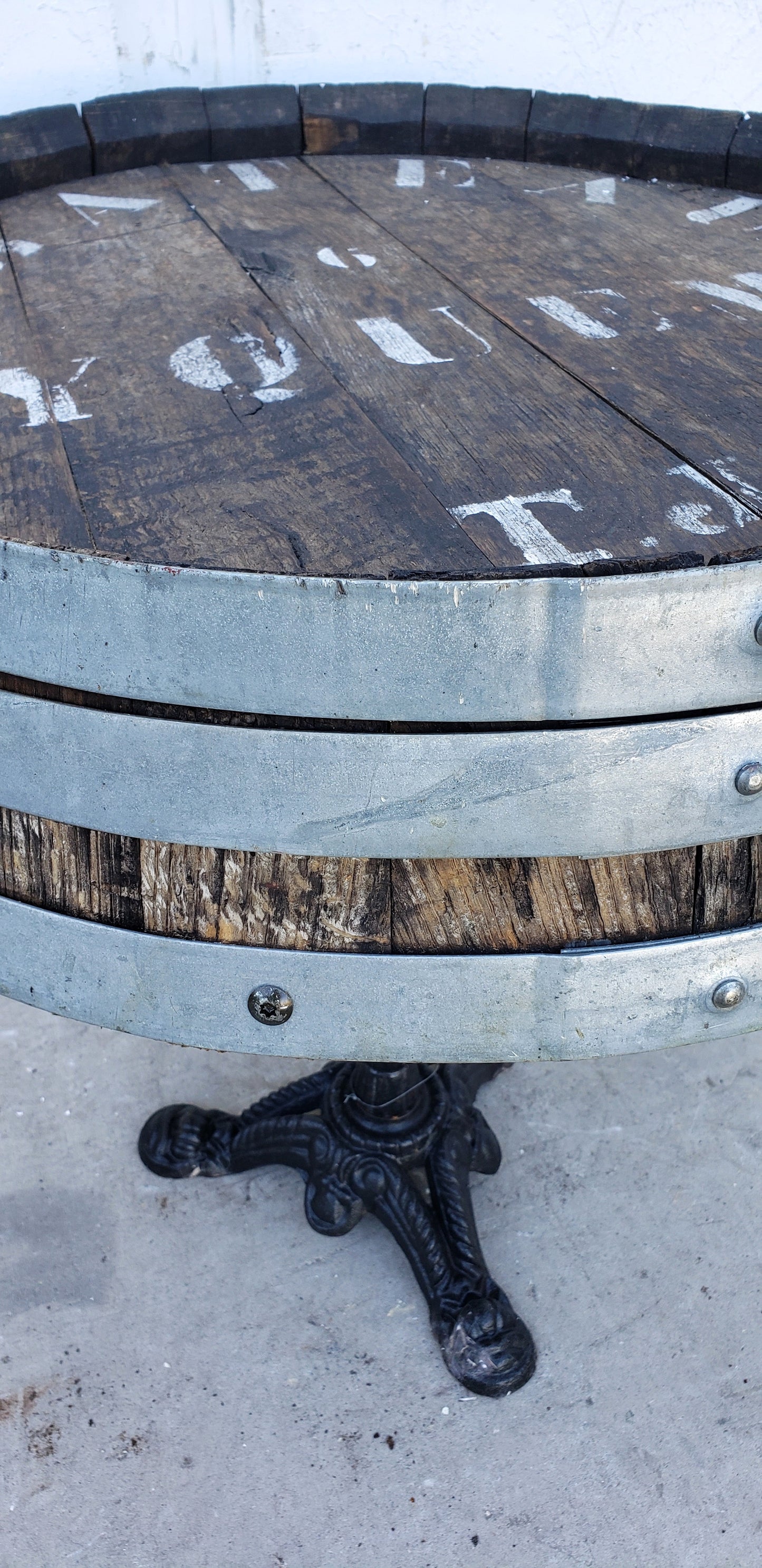 Wine Barrel Front Bistro Table