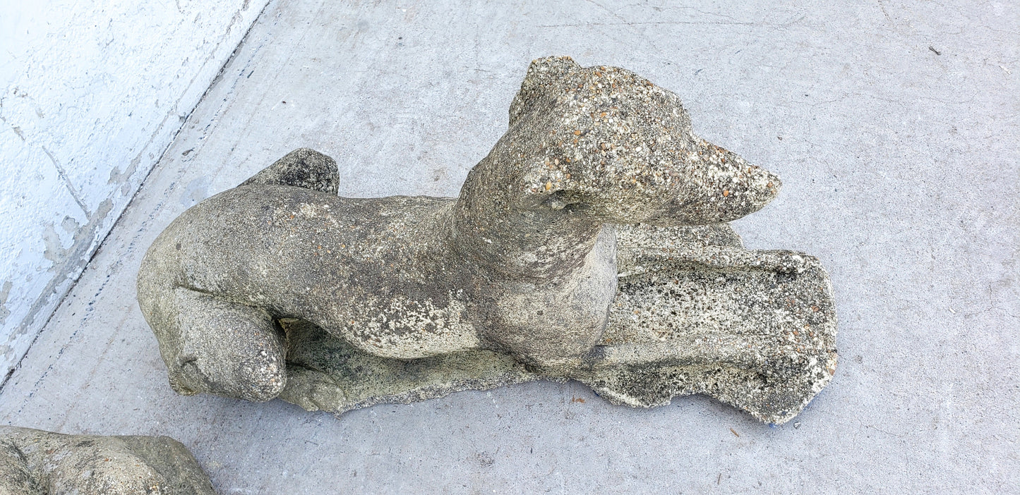 Pair of Concrete Greyhounds Statues