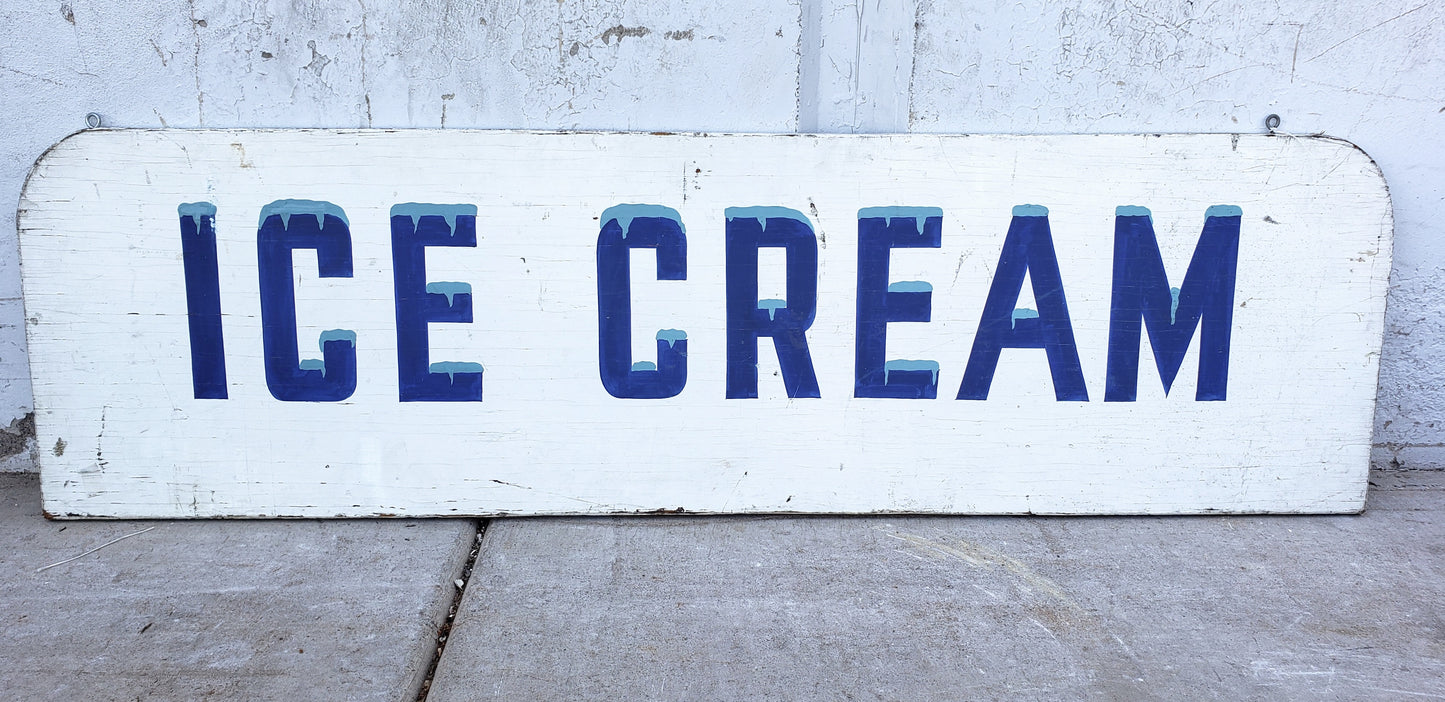 Wooden Ice Cream Sign