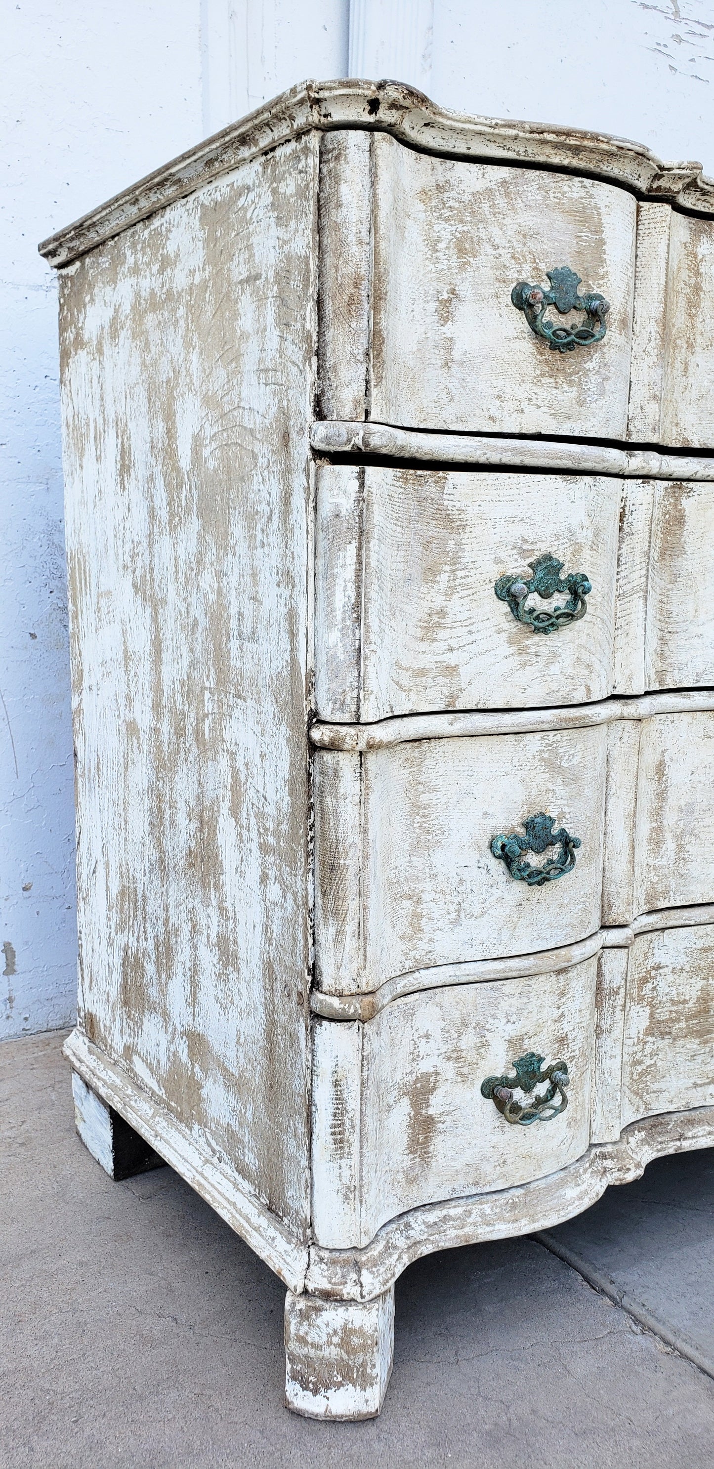 Painted French Antique 4 Drawer Dresser