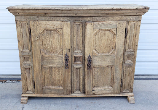 French Bleached Antique Wooden Sideboard
