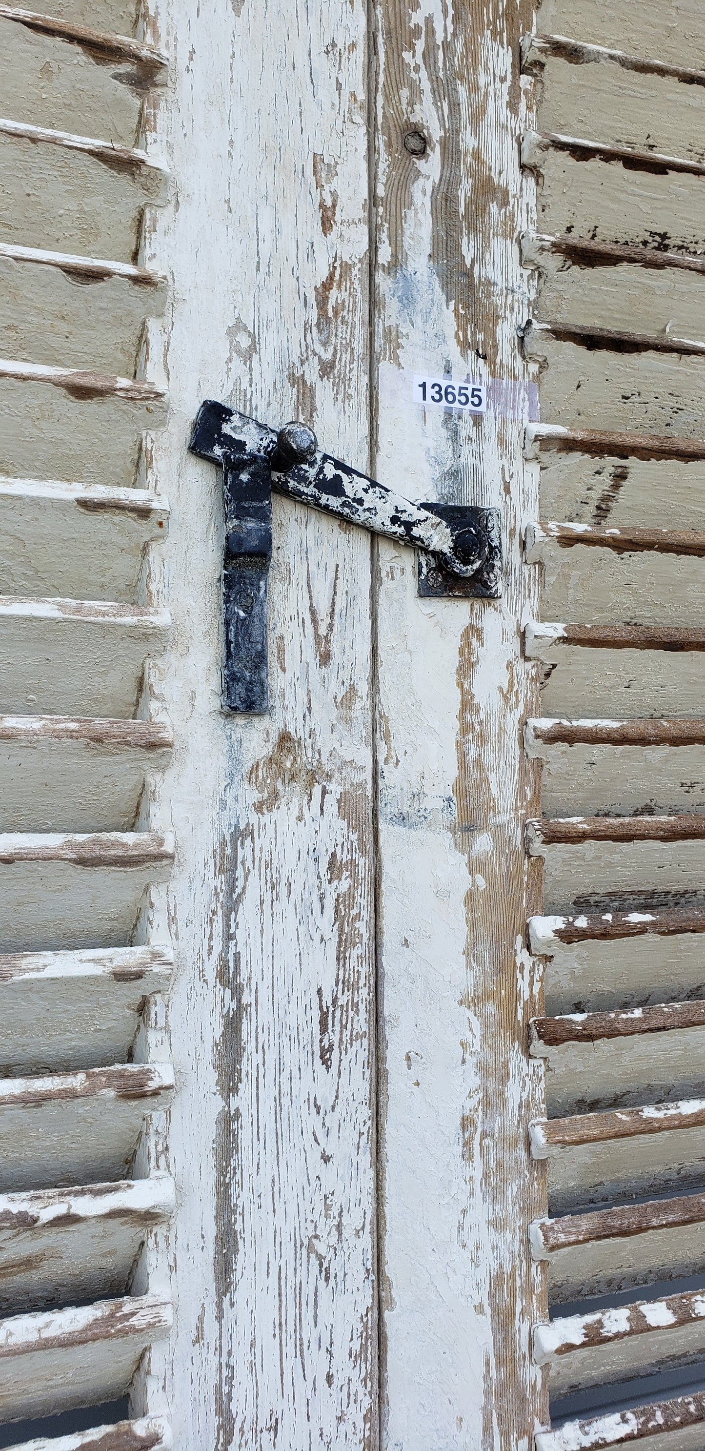 Pair of Extra Large White Painted Shutters