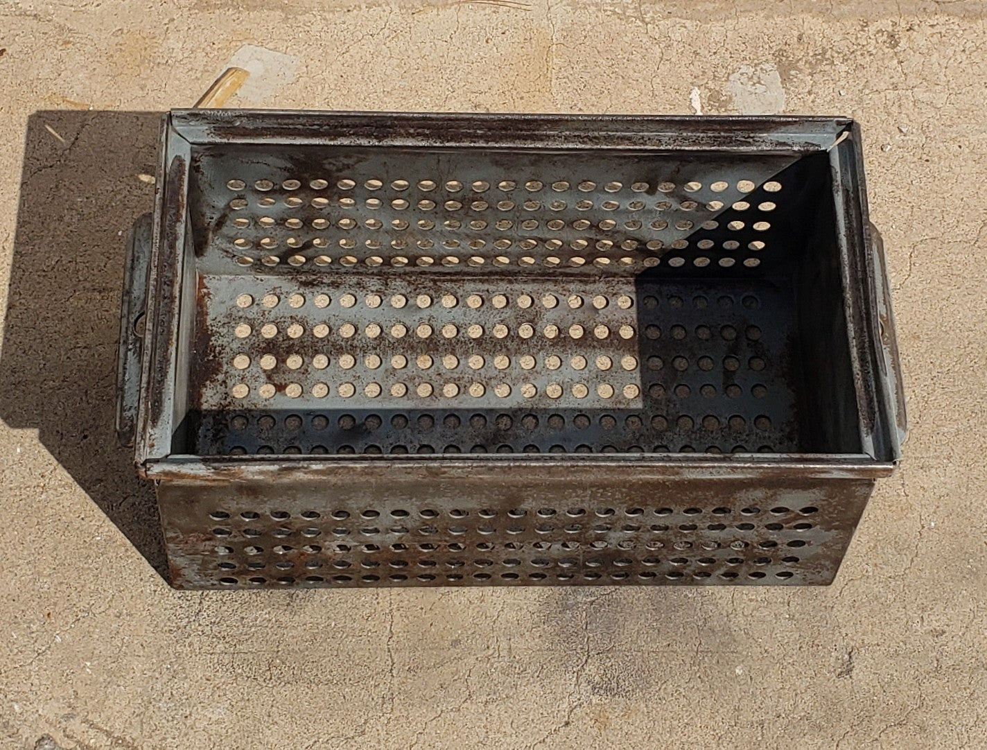 Buffed Perforated Metal Crate