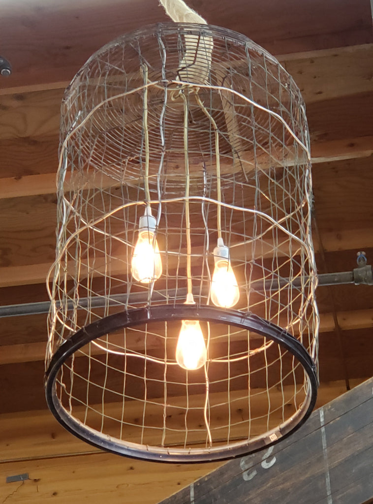 Repurposed Wire Pendant Light