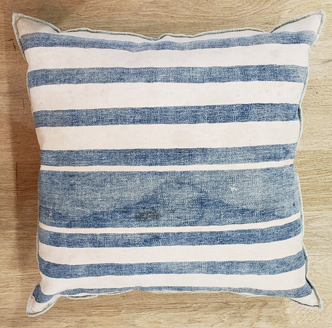 Blue Stripe Grain Sack Pillow