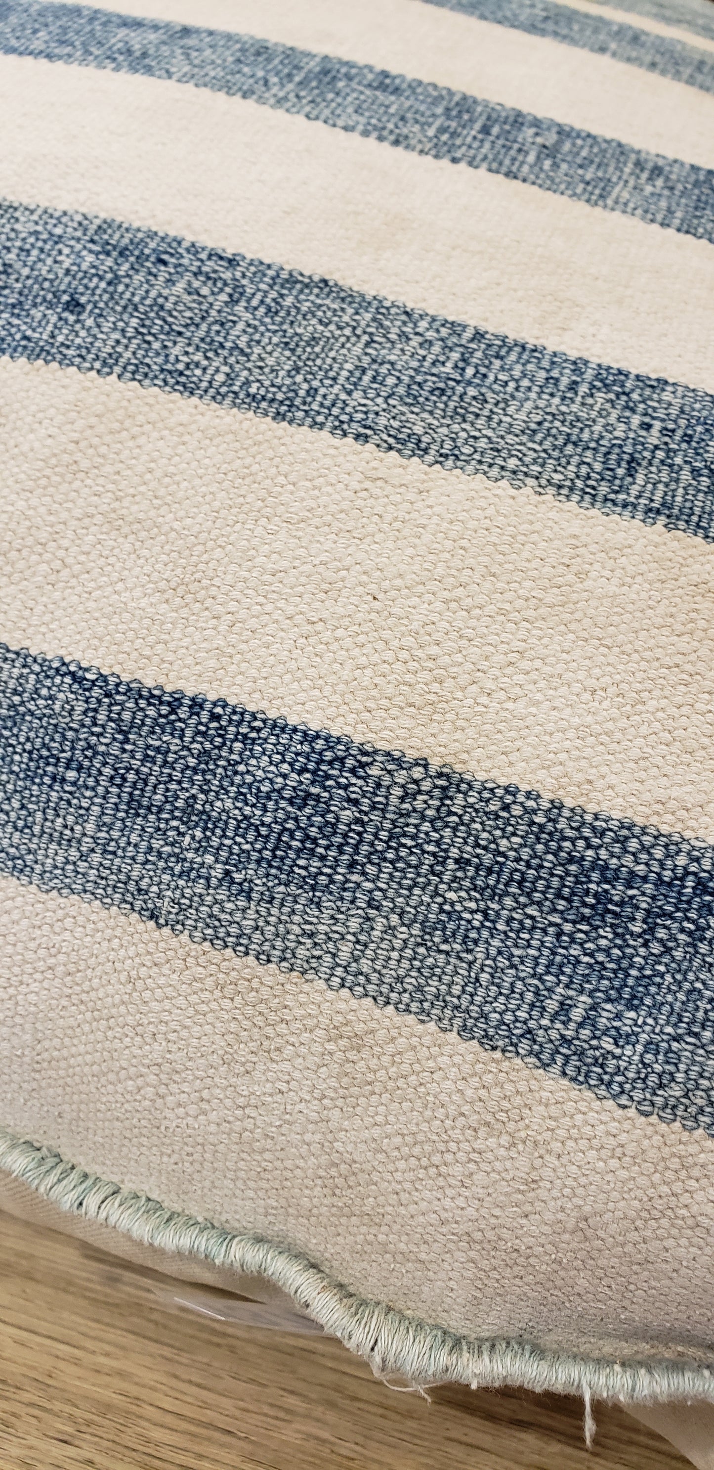 Blue Stripe Grain Sack Pillow