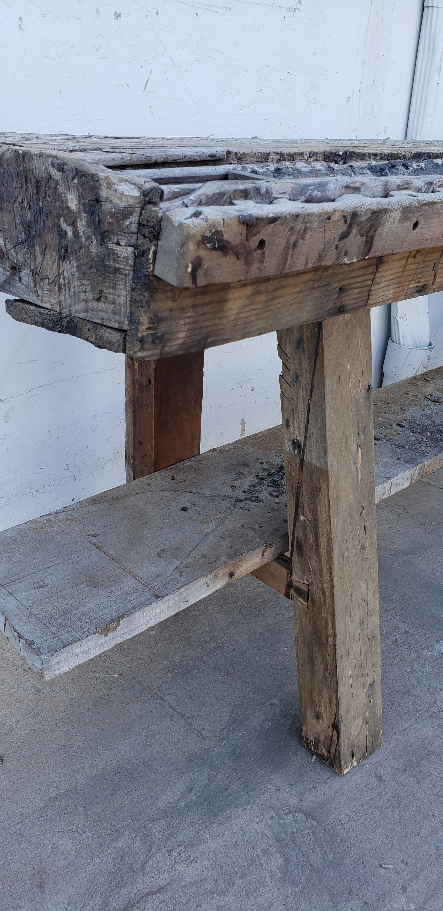 Wooden Work Table with A-Frame Legs