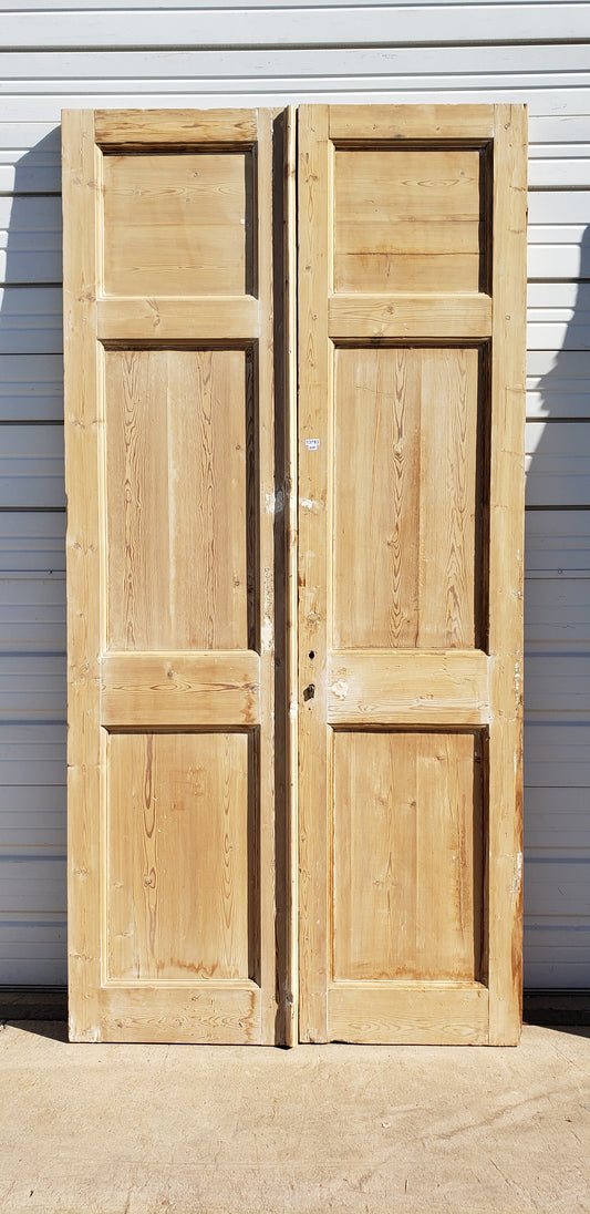 Pair of Antique Wood 3 Panel Doors