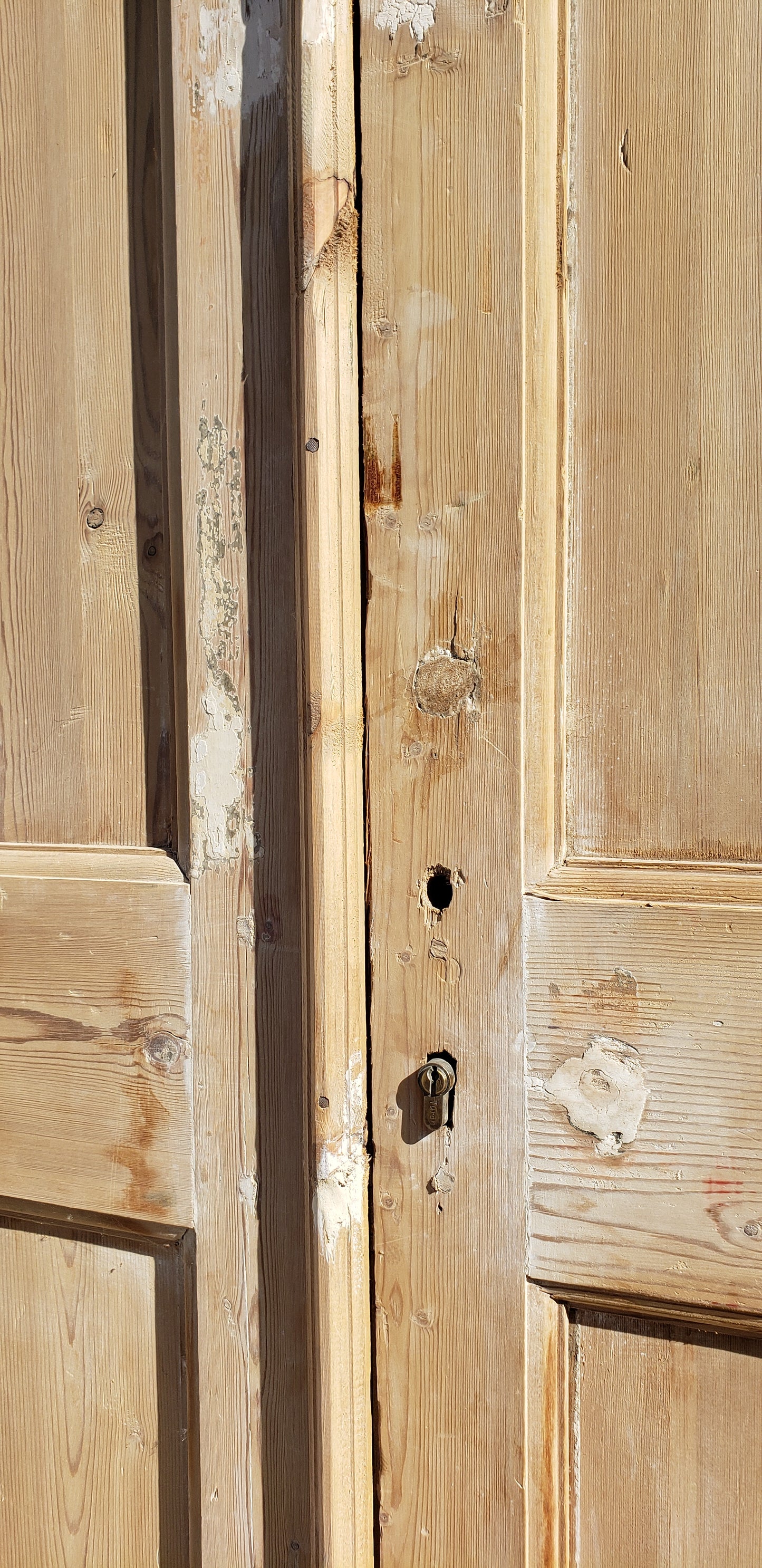 Pair of Antique Wood 3 Panel Doors