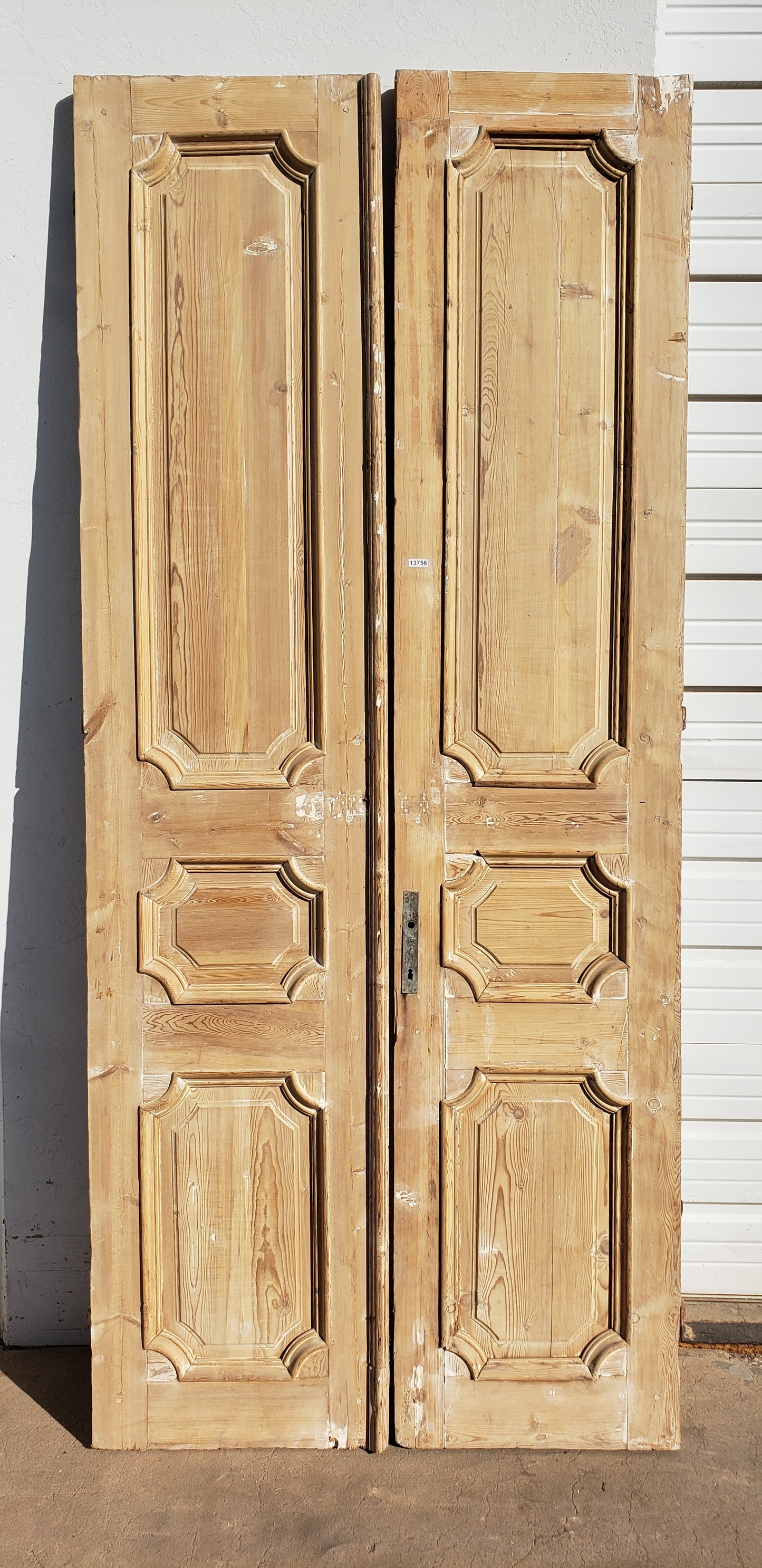 Pair of Antique Wood 3-Panel Doors