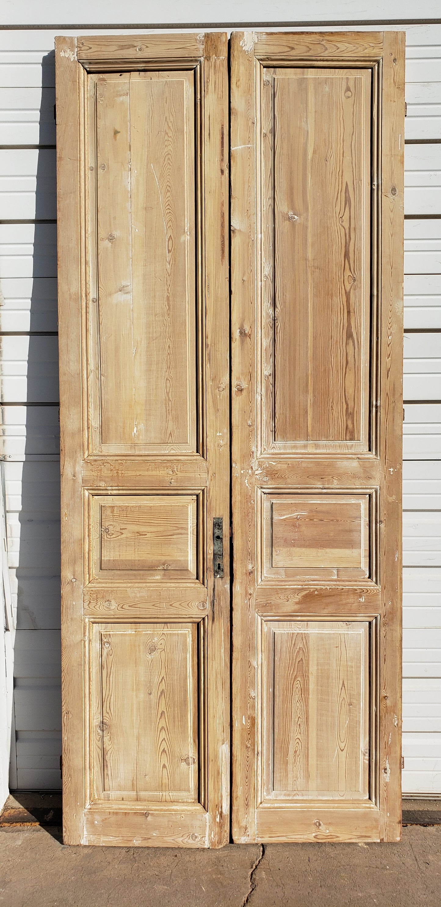 Pair of Antique Wood 3-Panel Doors