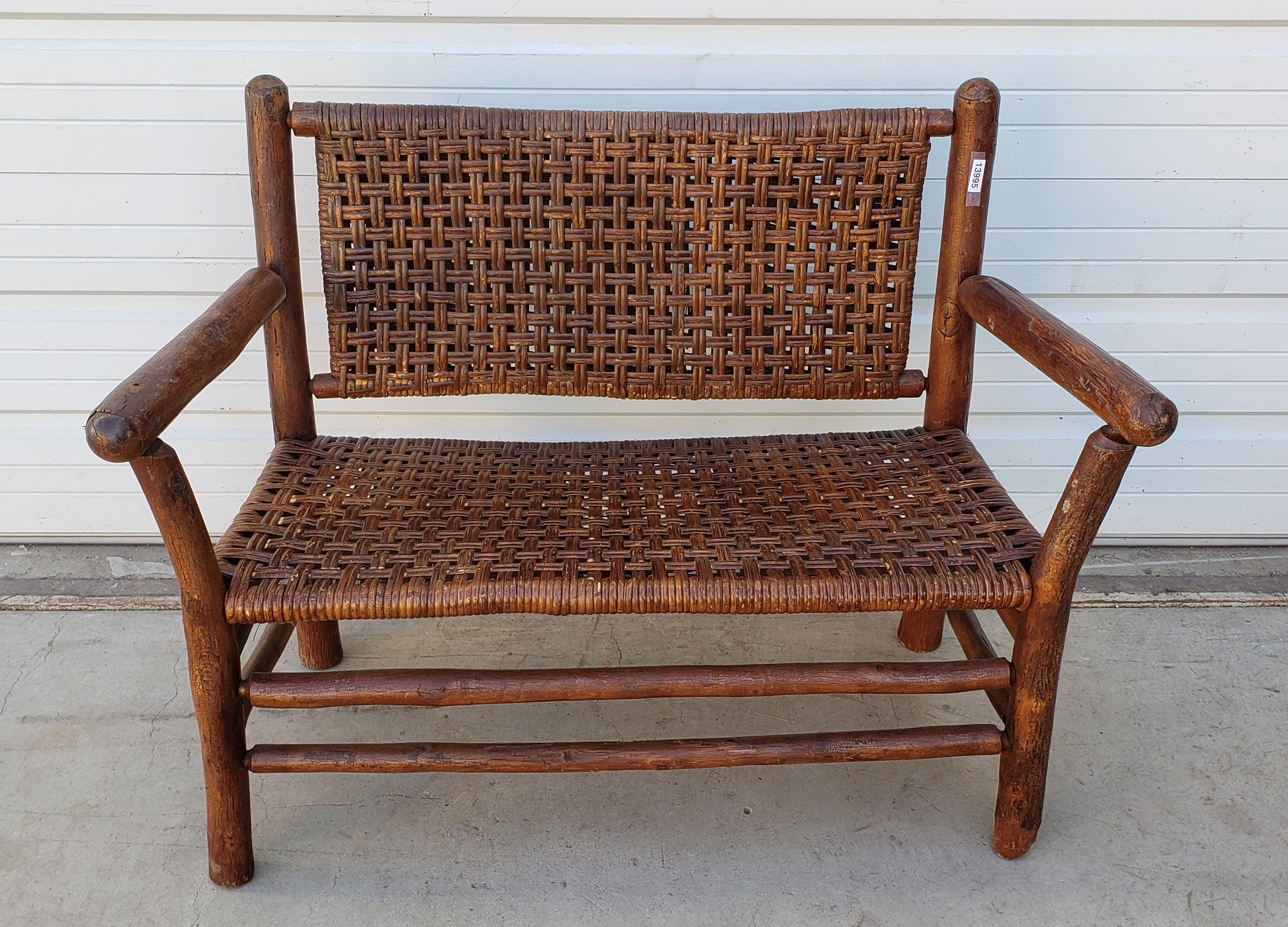 Rattan settee bench hot sale