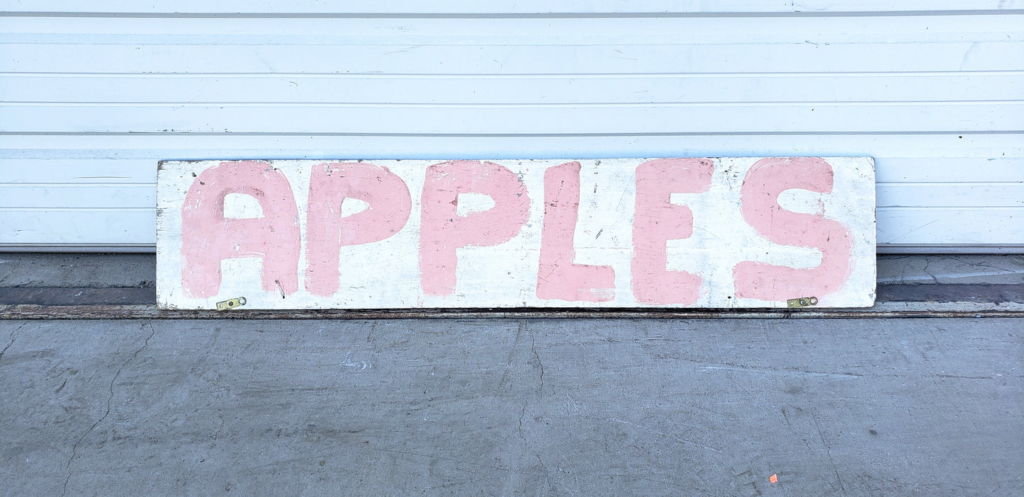 Double-sided Wood Sign "Camping / Cottages" and "Apples"