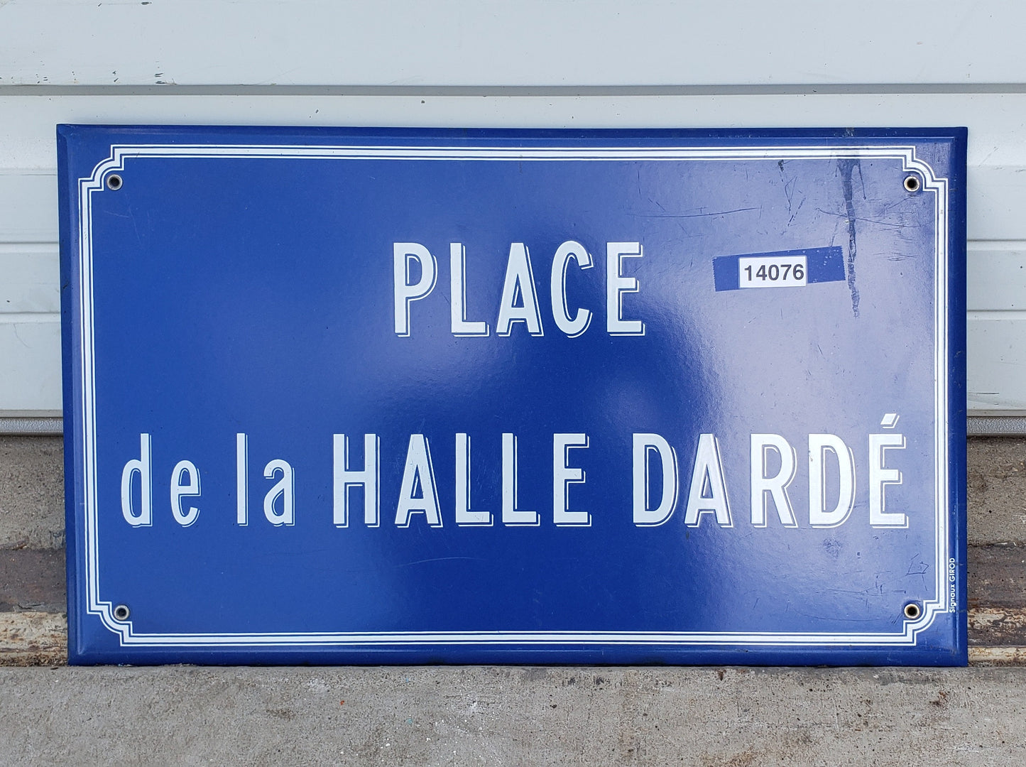 French Enamel Sign "Place de la Halle Dardé"