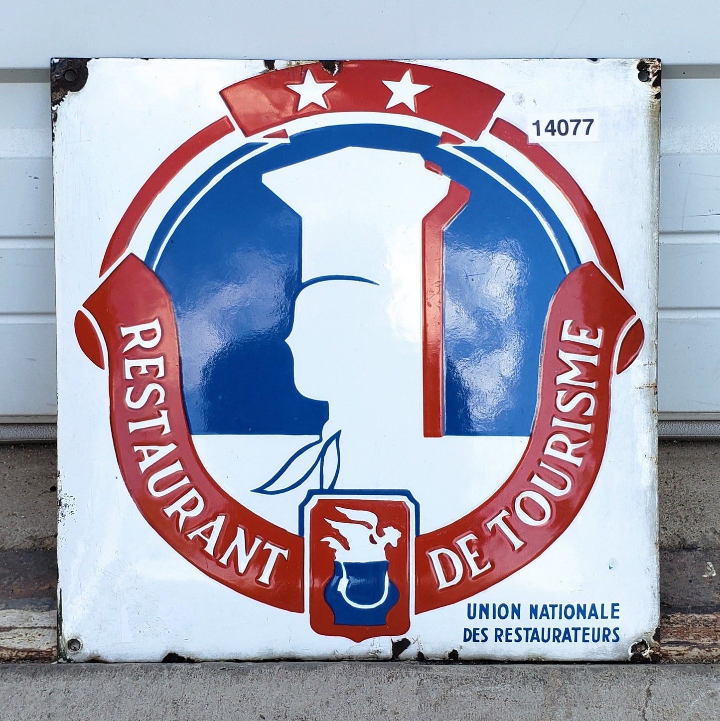 French Enamel Sign "Restaurant De Tourisme"