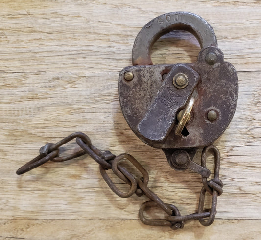 Decorative Antique Padlock with Chain