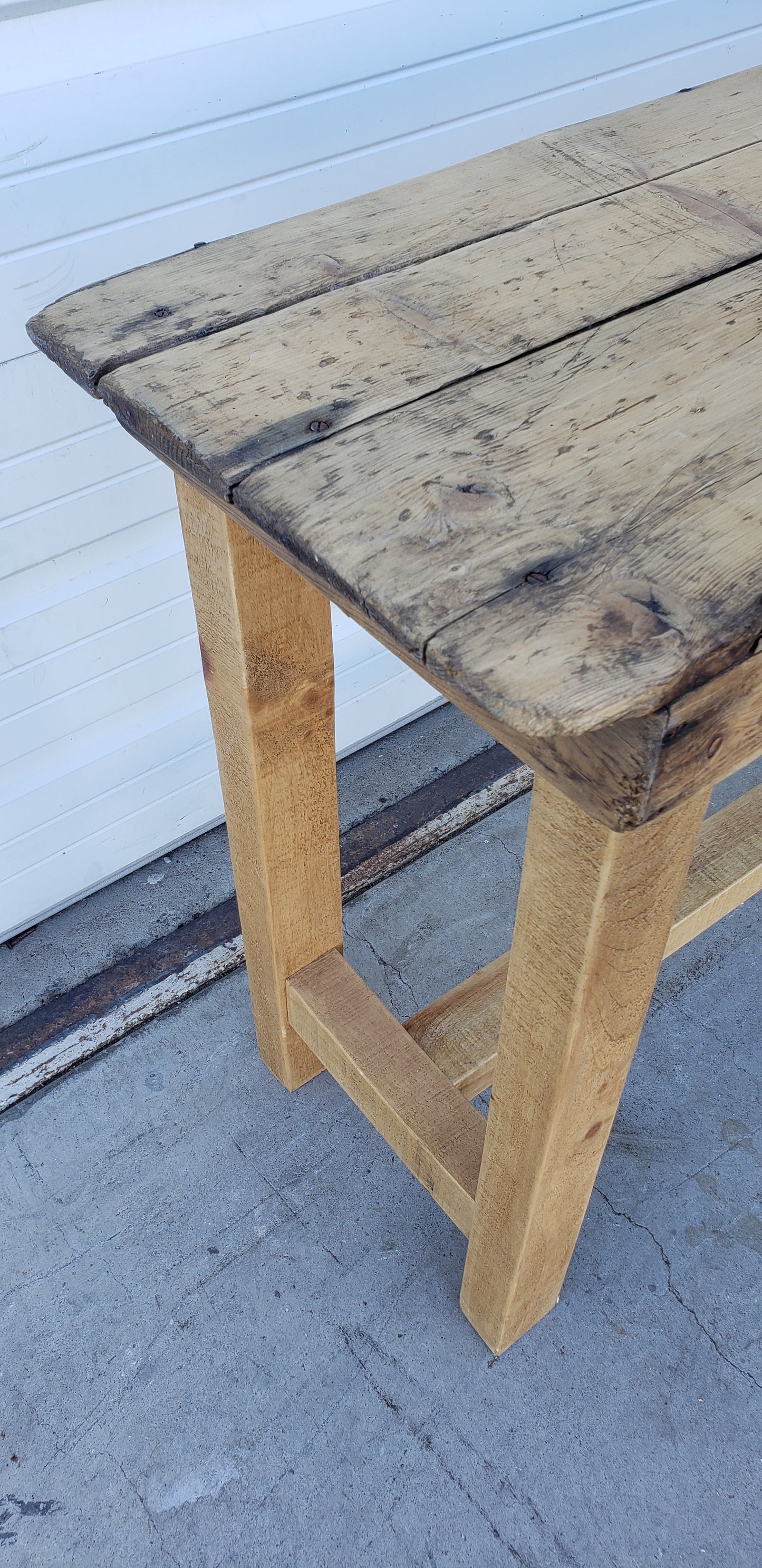 Bleached Wood Console Table
