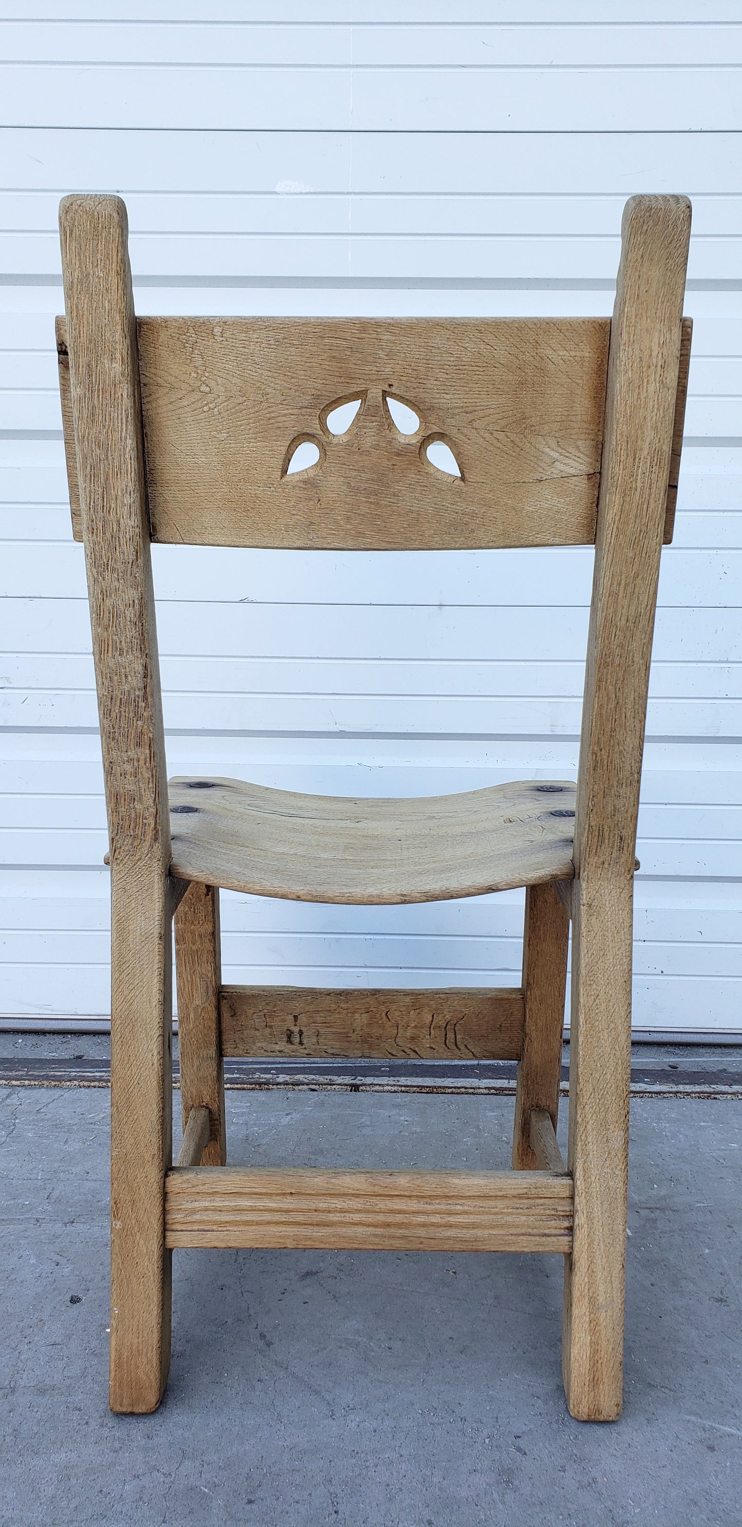 Set of 4 Bleached Wood Dining Chairs