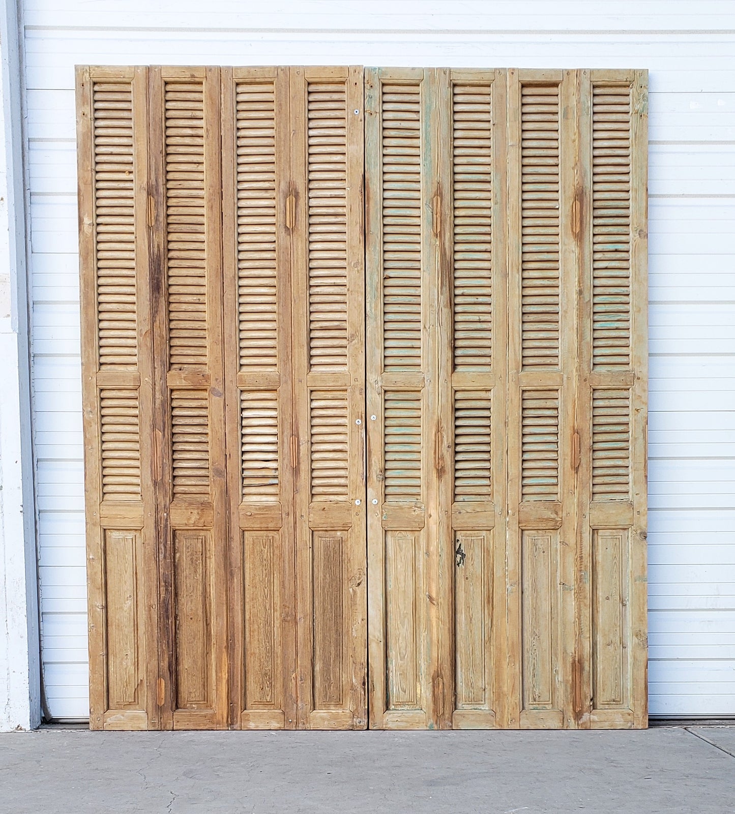 Pair of Large Antique Wood Shutter Style Doors