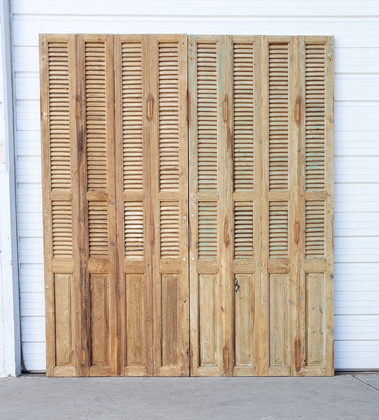 Pair of Large Antique Wood Shutter Style Doors – Antiquities Warehouse