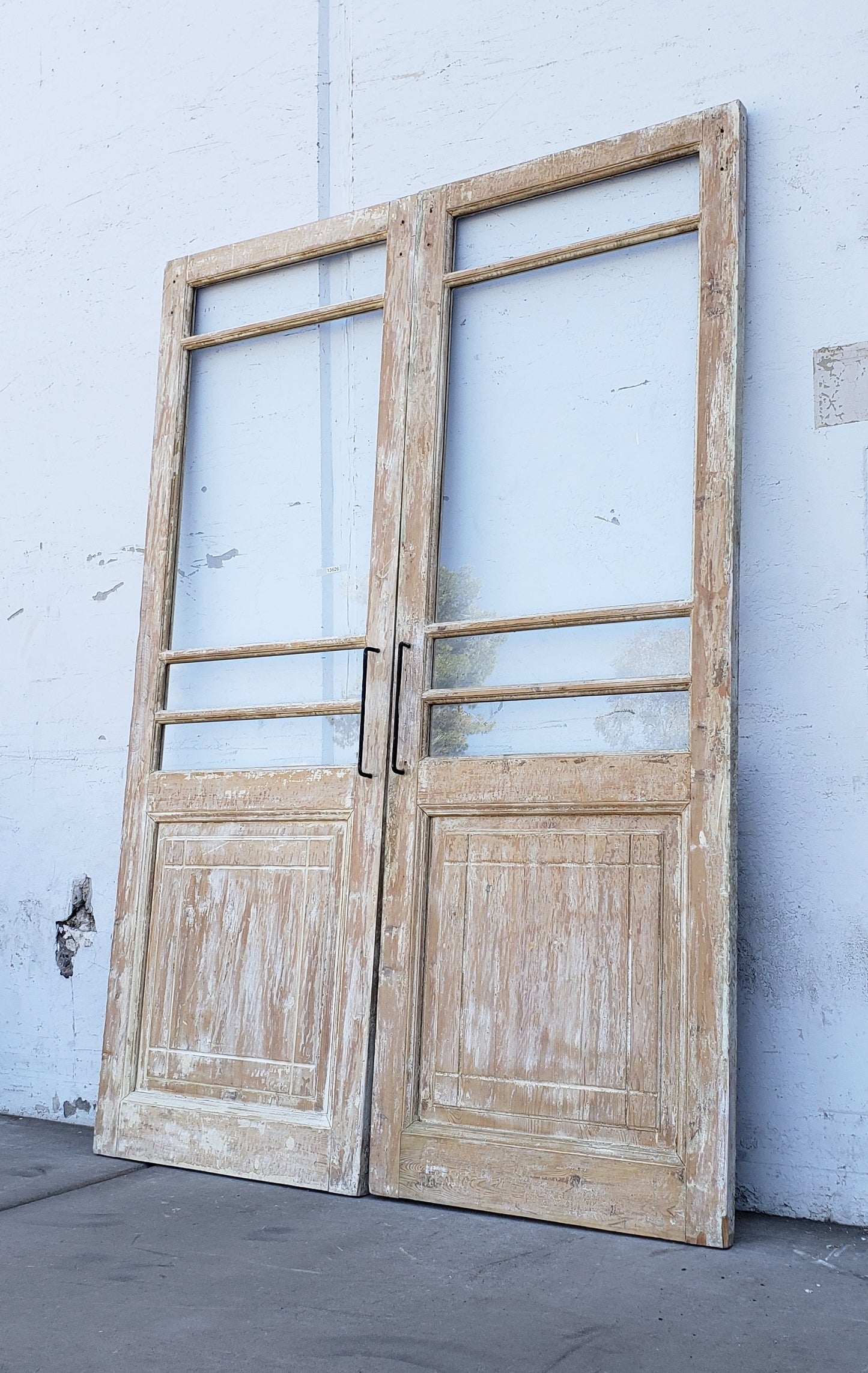 Pair of Antique Wood Doors with 4-Lites