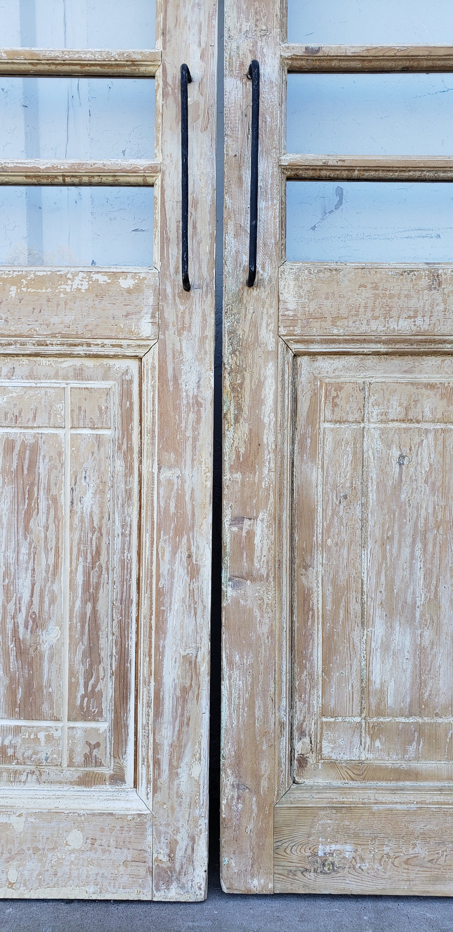 Pair of Antique Wood Doors with 4-Lites