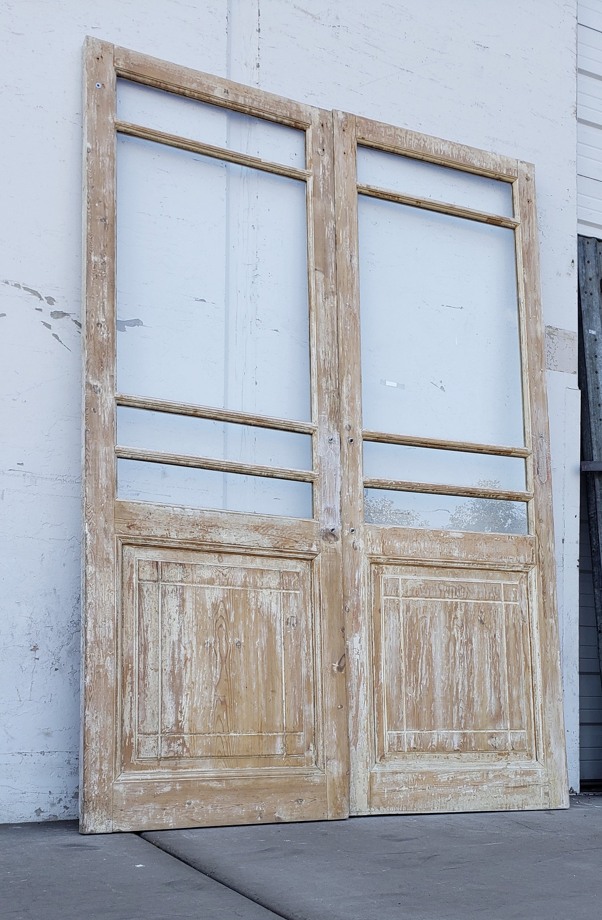 Pair of Antique Wood Doors with 4-Lites – Antiquities Warehouse