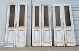 Pair of White Wood French Doors with Smoked Listral Glass