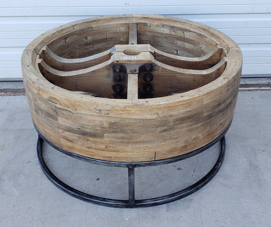 Large Wooden Wheel / Cog Coffee Table