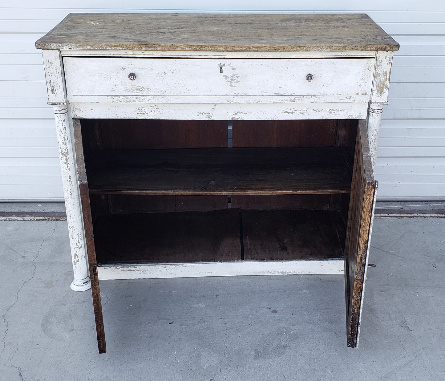 French Painted Antique Sideboard Cabinet