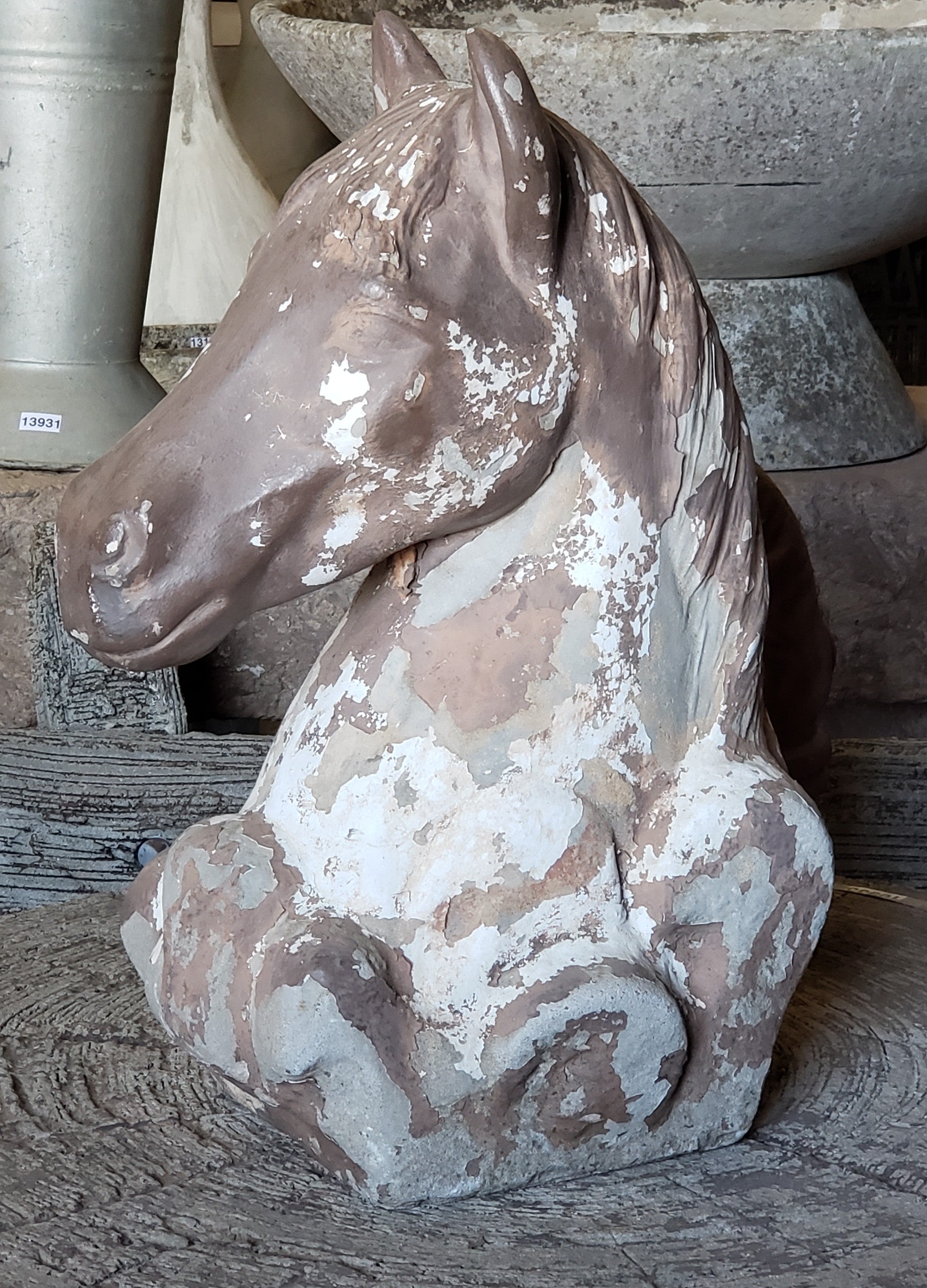 Concrete Horse Head Statue Antiquities Warehouse