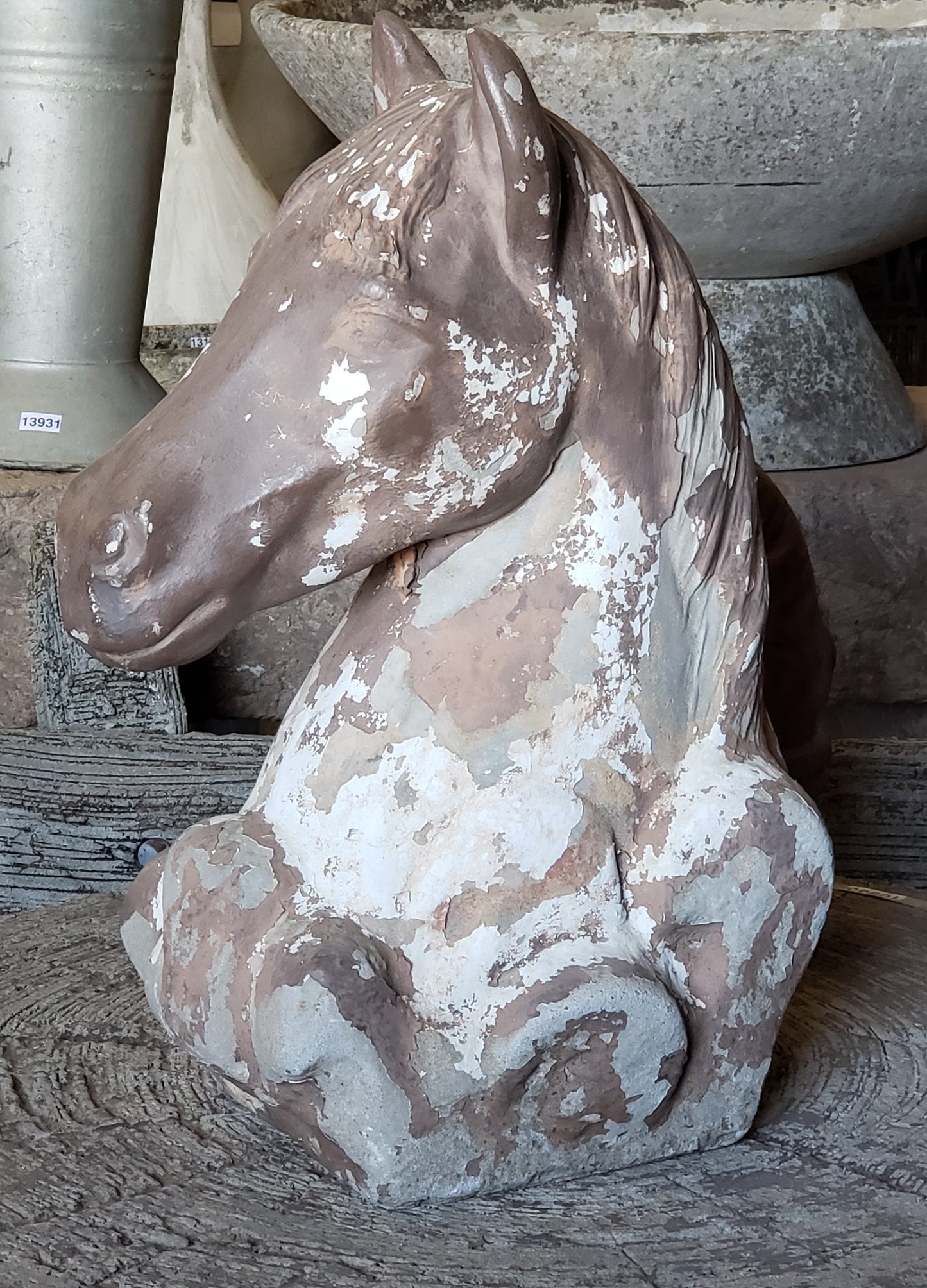 Concrete Horse Head Statue