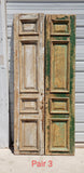 Pair of 4 Panel Washed Wood Antique Doors